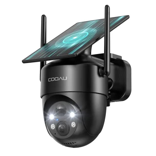 COOAU 2K Caméra de Surveillance Solaire