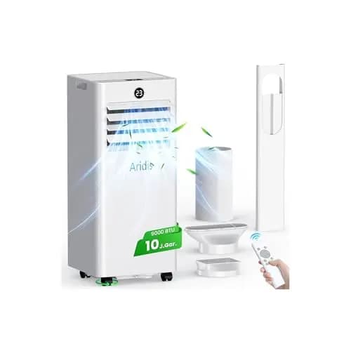 Climatiseur Mobile 9000 BTU - Climatiseur Portable 4 en 1 Silencieux - Télécommande, Minuterie 24h & Mode Sommeil,Clim Mobile pour Maison et Bureau,Kit d'Évacuation par Fenêtre Inclus