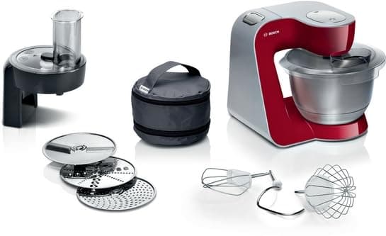 Bosch Série 4, Machine de cuisine, Mum 5, 1000 W, Rouge, Argent – Image 1
