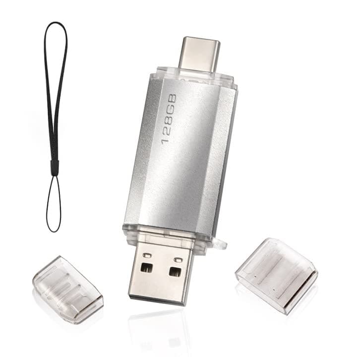 Clé USB 2-en-1 Dual USB-C / USB-A 128 Go OTG Métal
