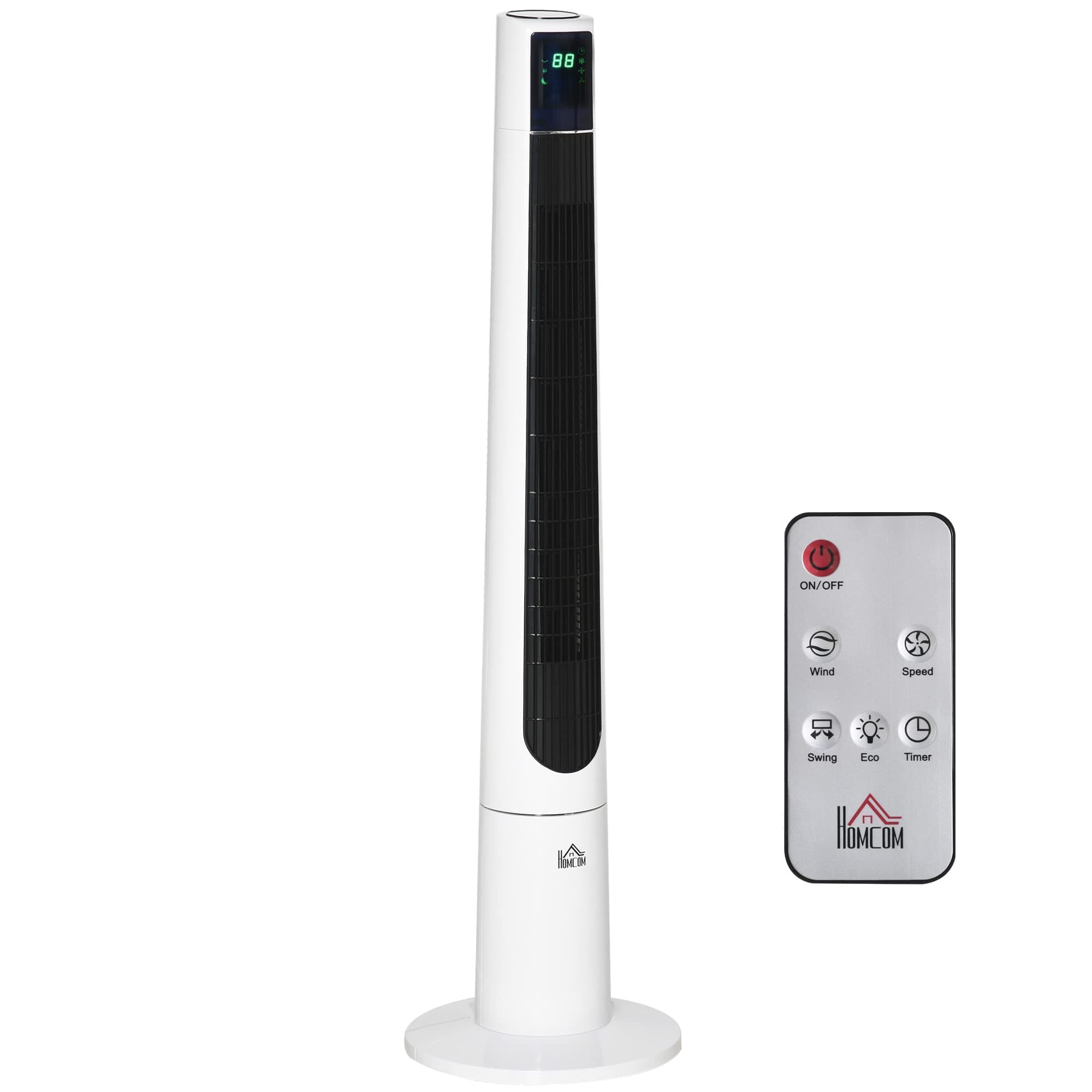 HOMCOM Ventilateur colonne silencieux 50W télécommande minuterie 12h