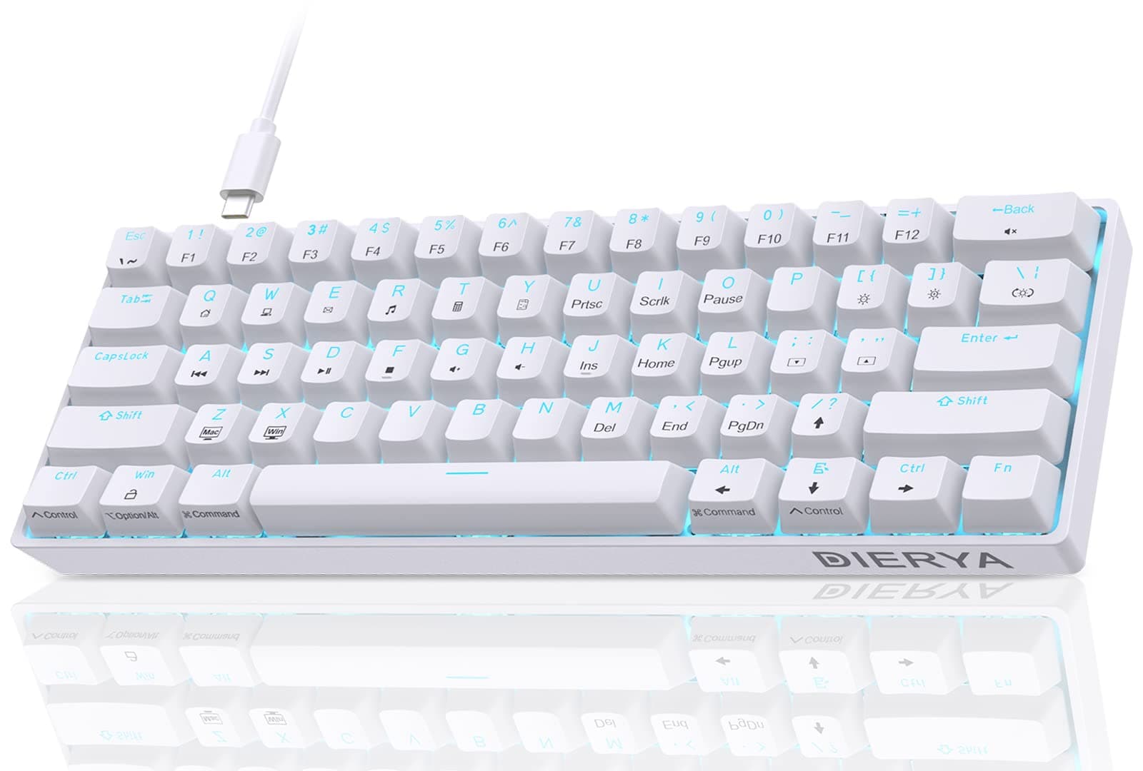 Dierya Clavier Mécanique Gaming 60% Câblé Switch Rouge