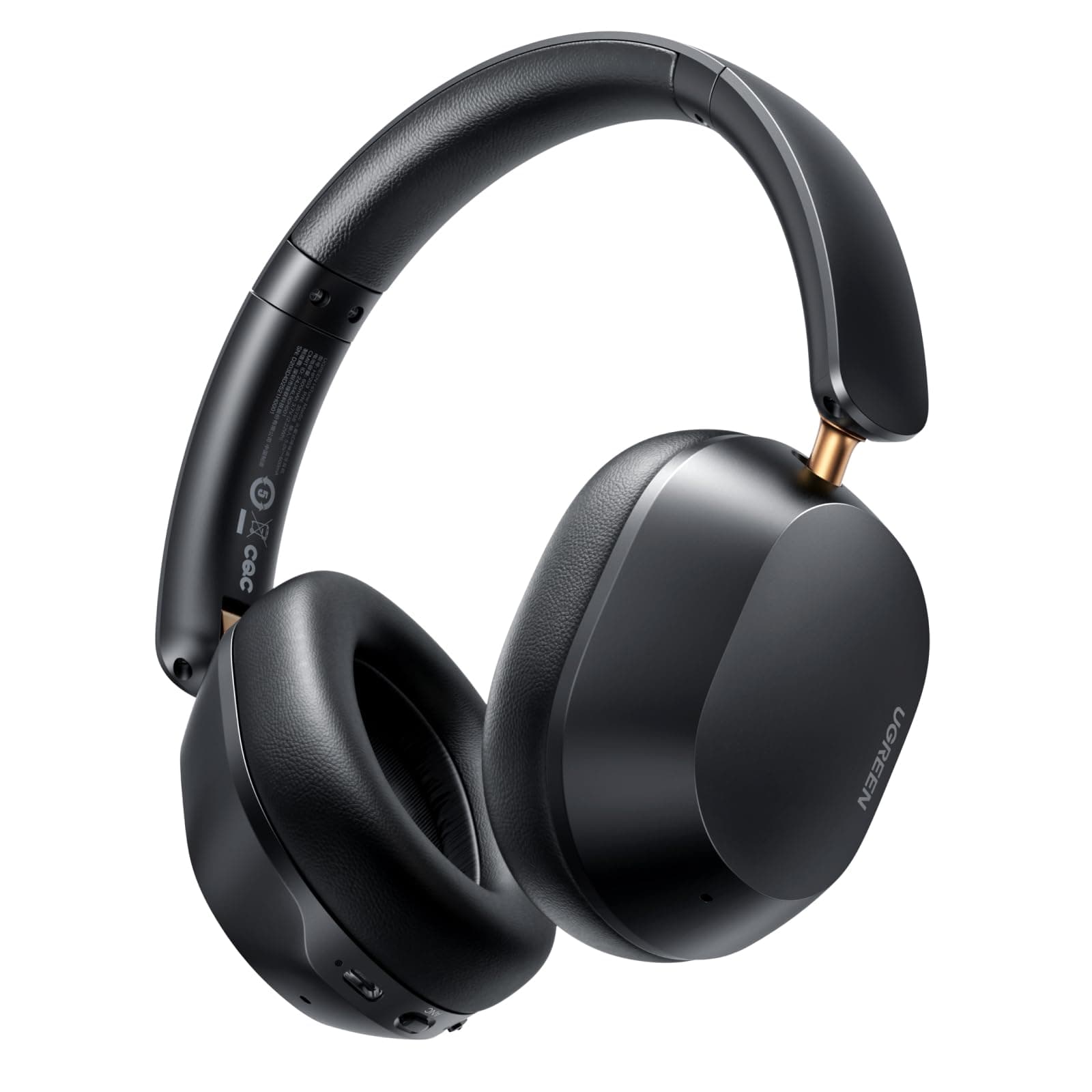 UGREEN Casque Bluetooth sans Fil Sport Max 5C Hi Res Audio ANC Réduction Active du Bruit Adaptative Hybride Casque Musique Bluetooth 5.4 Audio Spatial Personnalisé 75H Charge USB C avec Micro Noir | Réduction active du bruit adaptative