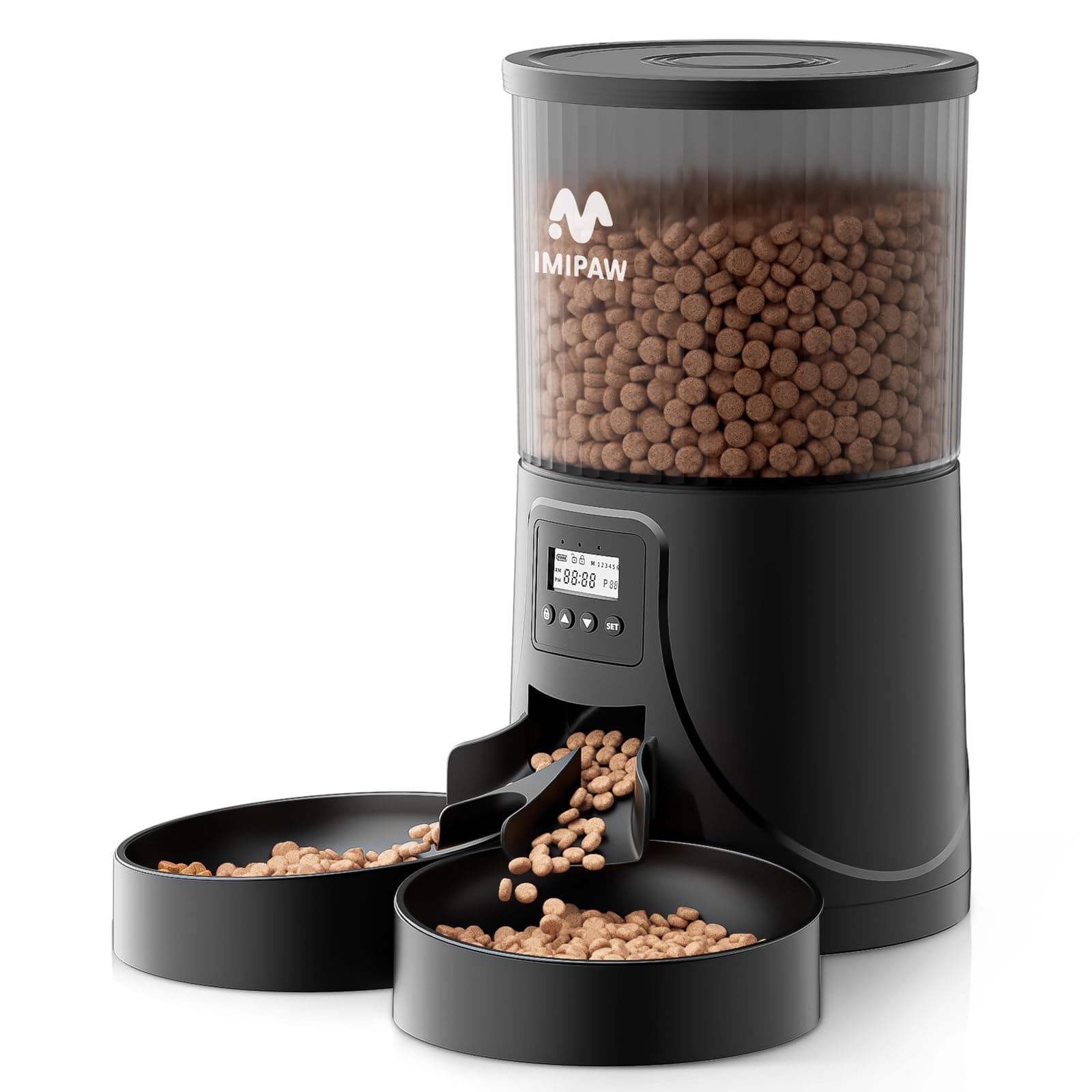 IMIPAW Distributeur Croquettes Chat Automatique 2 Bols- 4L – Image 1