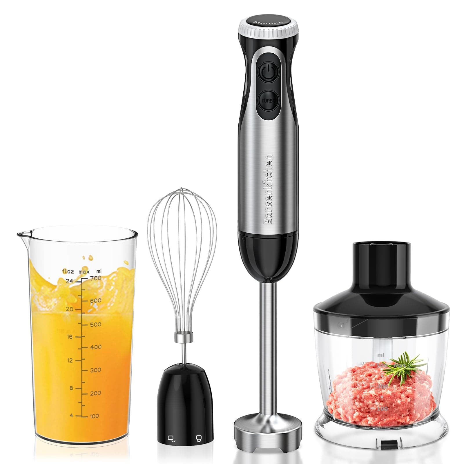 Bonsenkitchen Mixeur Plongeant 4-en-1