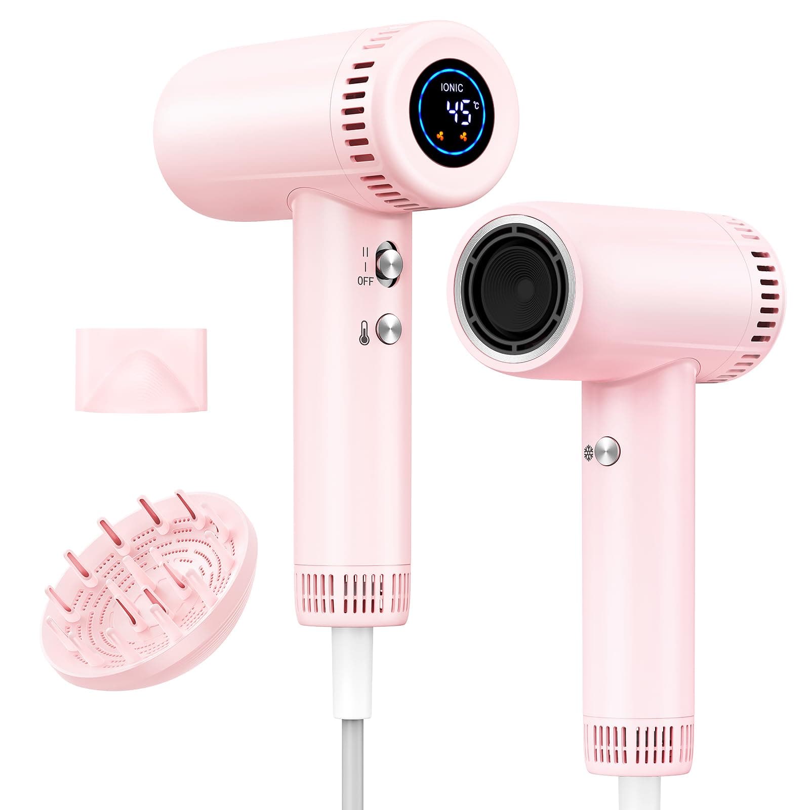 Seche cheveux Ionique Professionnel avec Diffuseur – Image 1