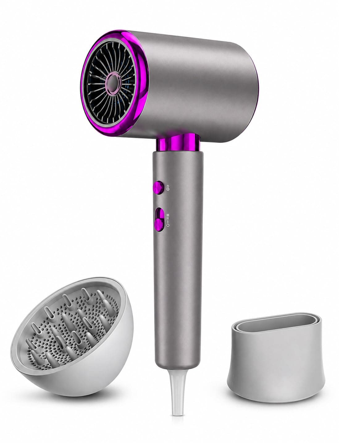 Sèche Cheveux Ionique 2000W Puissant Séchage Rapide Diffuseur Boucles
