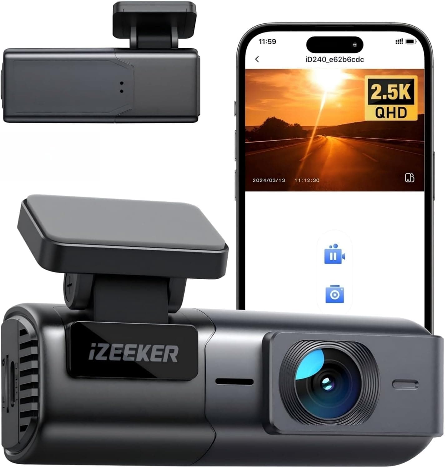 iZEEKER Dash Cam Avant 1080P Design Discret
