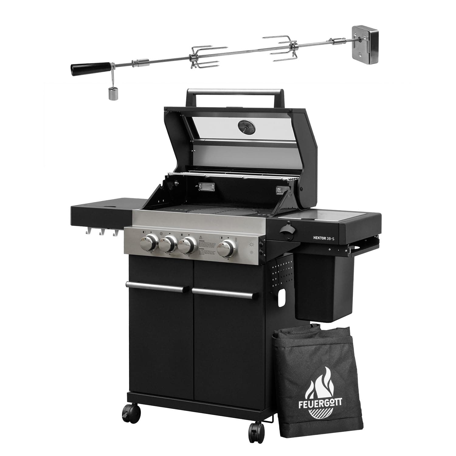 Feuergott Hector 3B-S Barbecue à gaz avec broche rotative