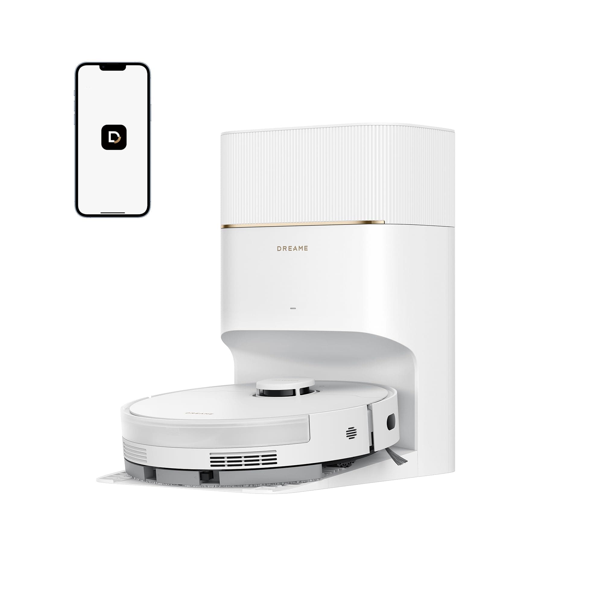 dreame D20 Pro Plus Robot Aspirateur 2-en-1, 13 000 Pa, Double Brosse, Auto-Vidage, Laser Navigation, Capteur Distance, Poils d’Animaux, Coins, Sols Durs & Tapis, Batterie 5200 mAh