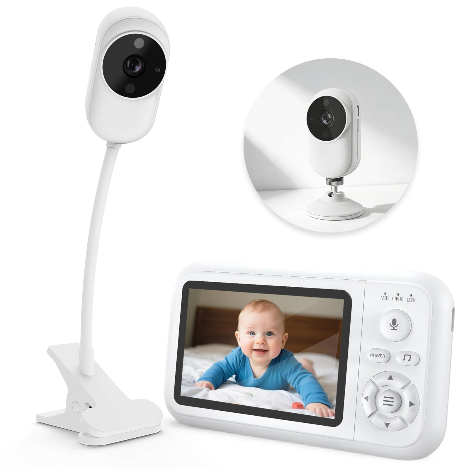NUOTUN Babyphone Caméra sans WiFi avec Support de Lit
