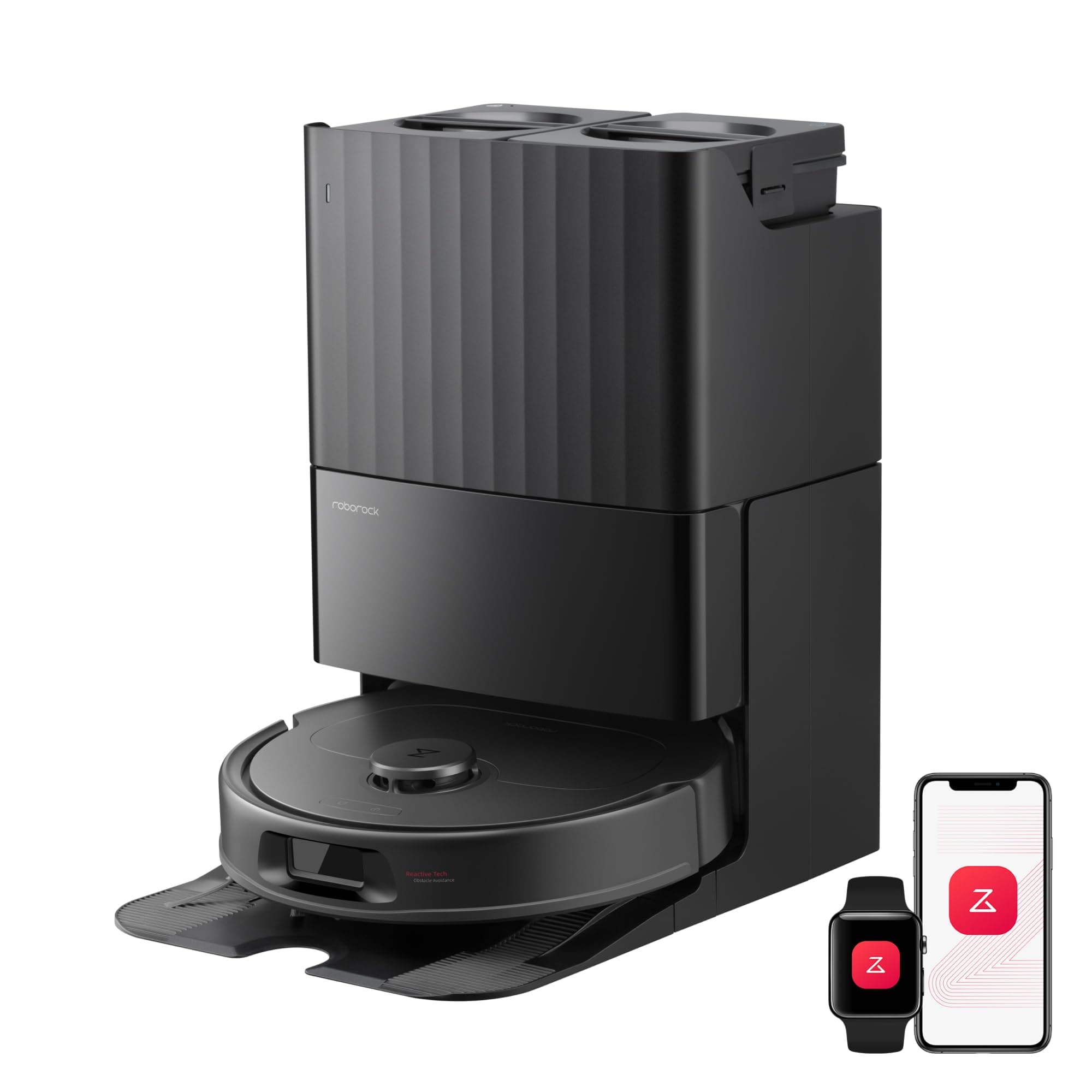 roborock Qrevo S Pro Robot Aspirateur Laveur, 18 500 Pa, 45 °C Séchage à l’air Chaud, 75 °C Autonettoyant à Haute Température, Évitement d'obstacles et Navigation Intelligente, Anti-enchevêtrements – Image 1