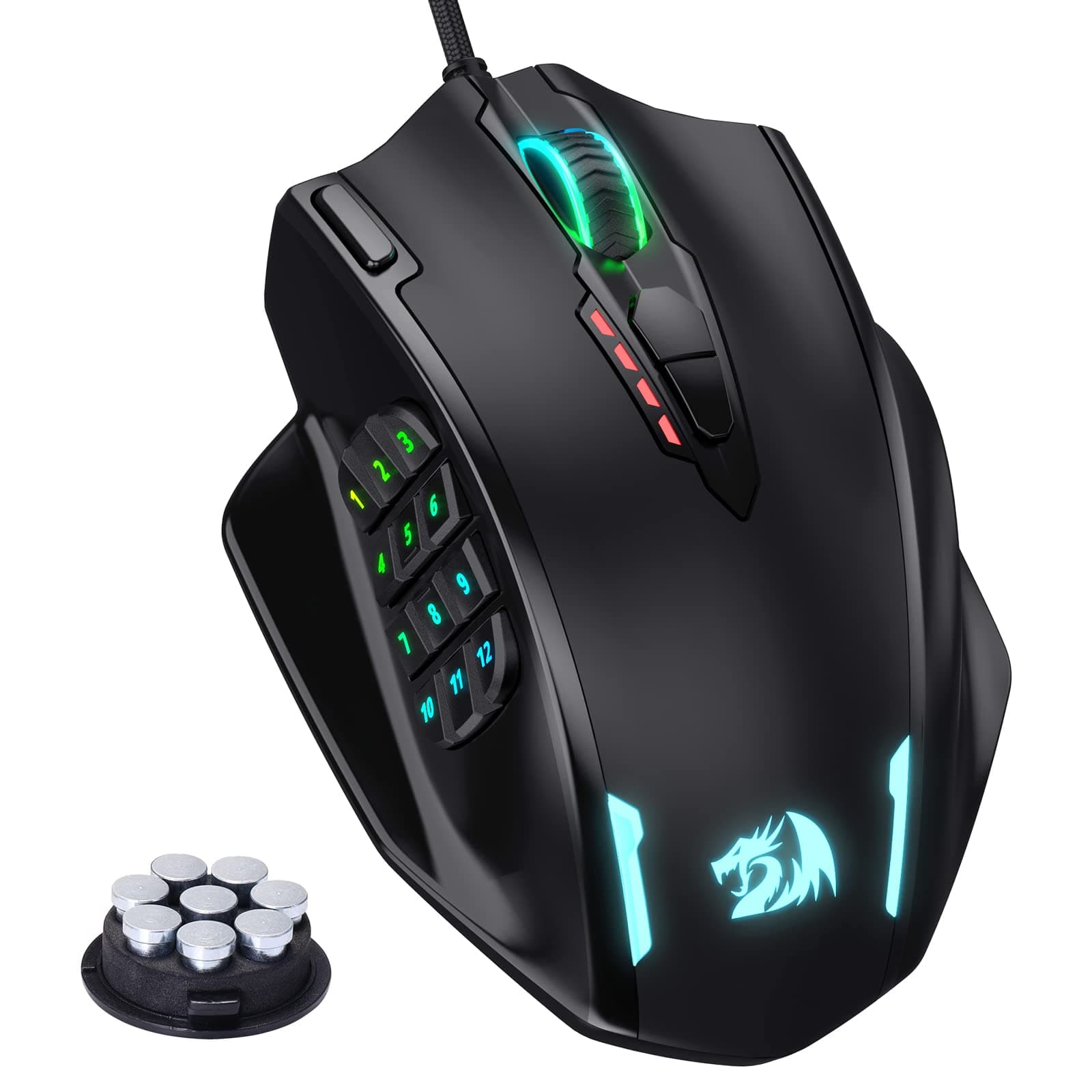 Redragon M908 Impact RGB LED Souris MMO avec Boutons latéraux