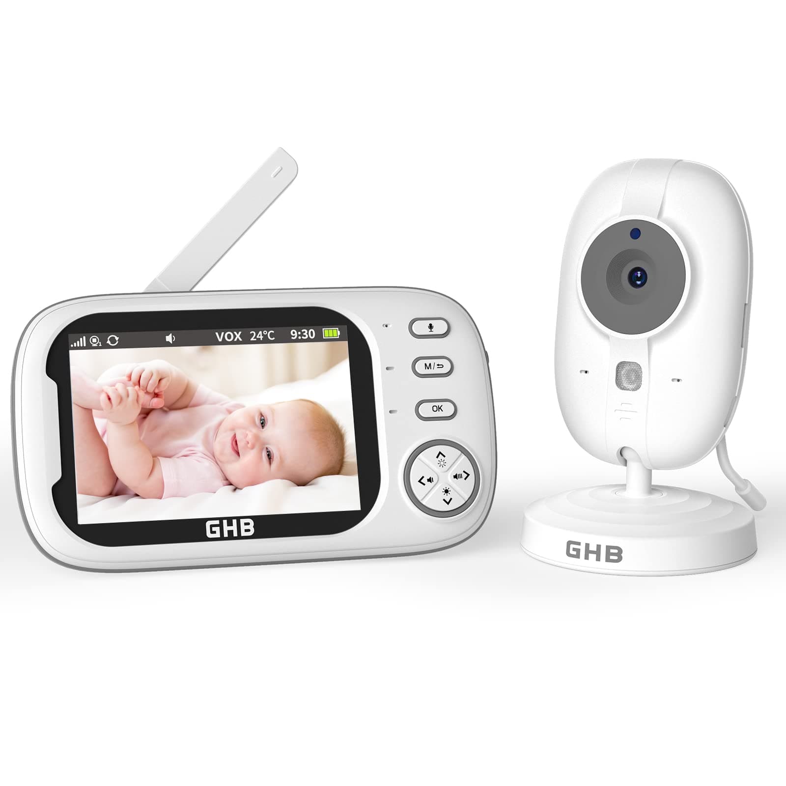 GHB Babyphone Caméra Écran LCD 3"