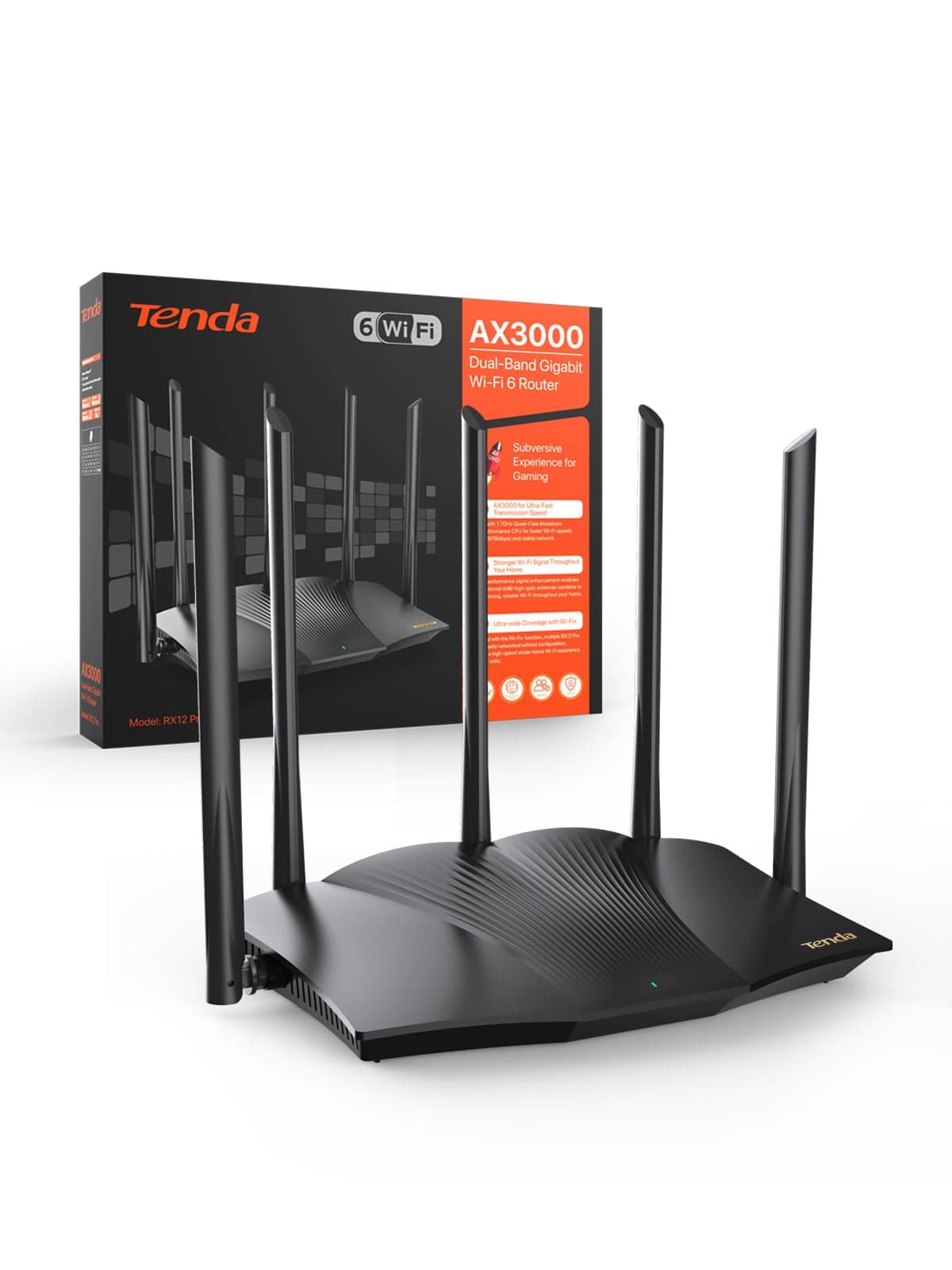 Tenda RX12 Pro Routeur WiFi 6 AX3000 Dual Band Gigabit