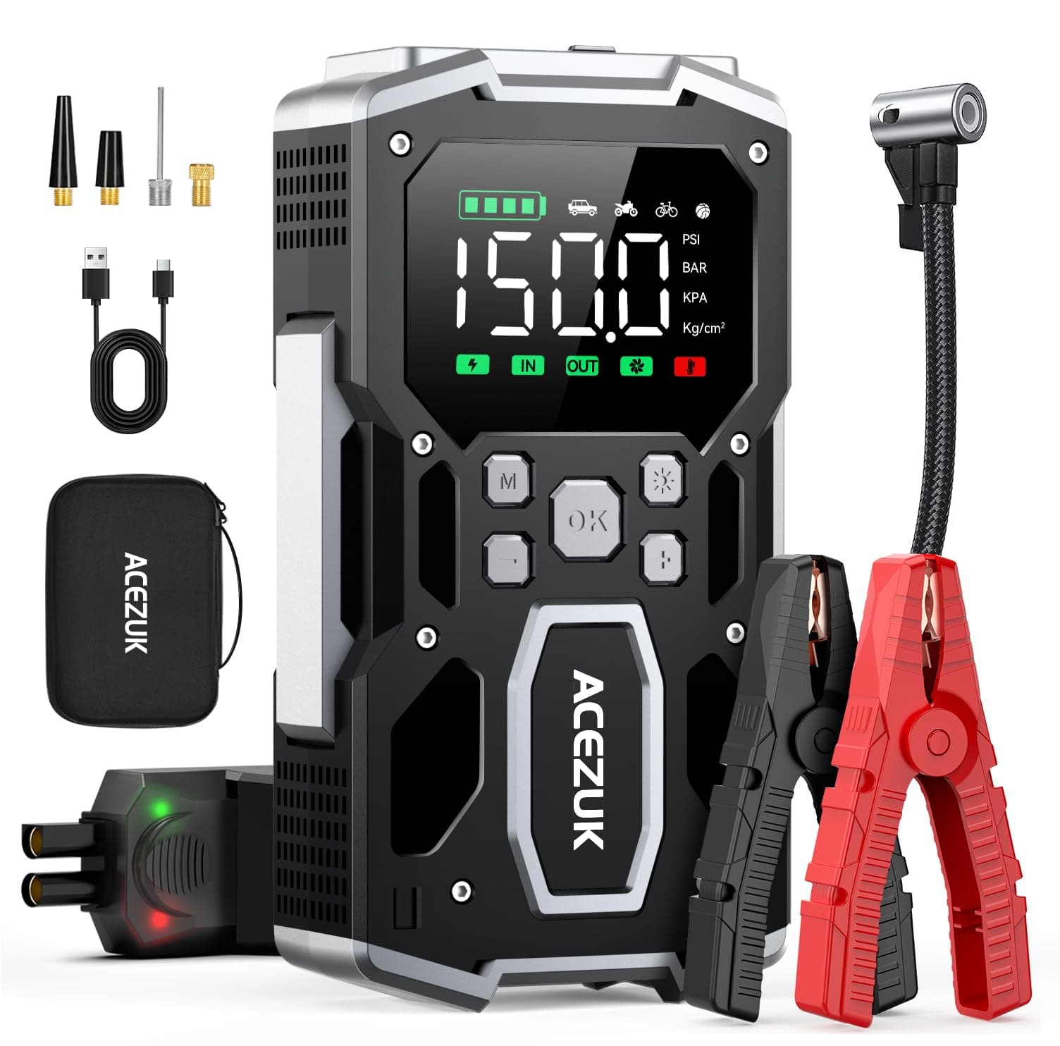 ACEZUK Booster Démarrage Batterie Voiture 8000A