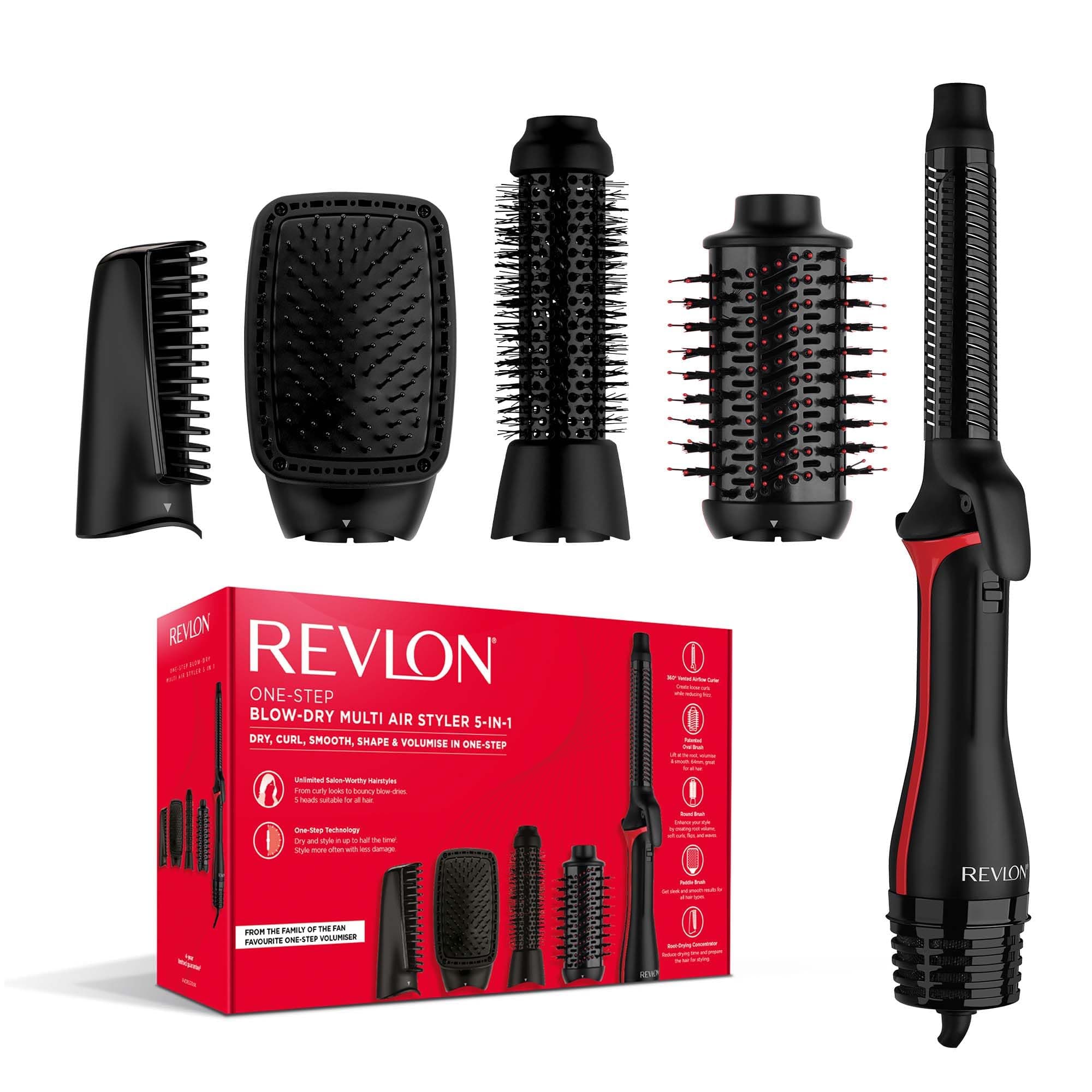 Revlon One-Step Styler 5-en-1 Brosse Soufflante Têtes Amovibles