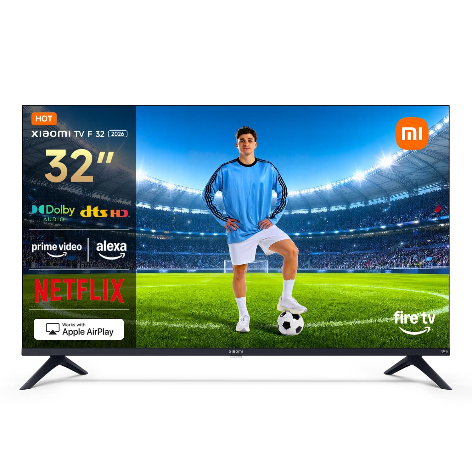 XIAOMI 32 inch F TV, HD, Smart TV, Contrôle Vocal Alexa, Dolby Audio, DTS Virtual:X, DTS-HD, AirPlay Compatible