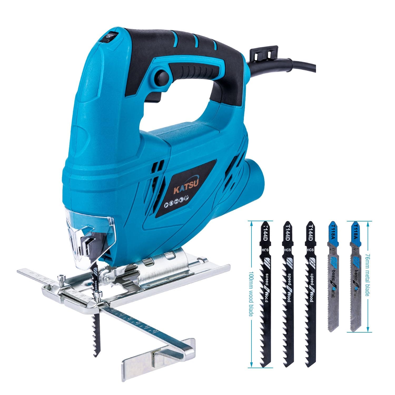 Scie Sauteuse, KATSU 400W Scie Sauteuse électrique avec 5 Lames