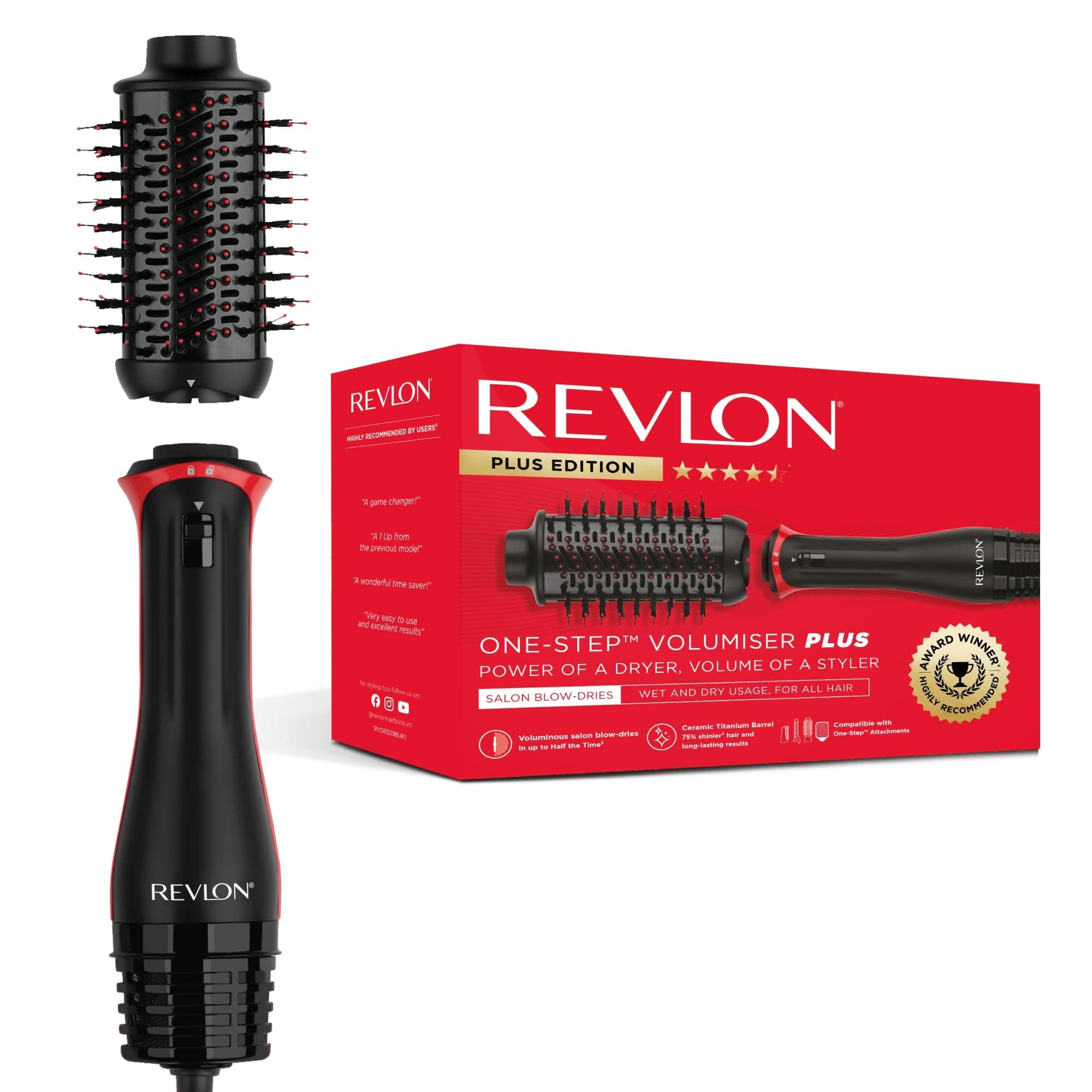 Revlon One-Step Volumiser Plus Brosse Soufflante Tête Démontable