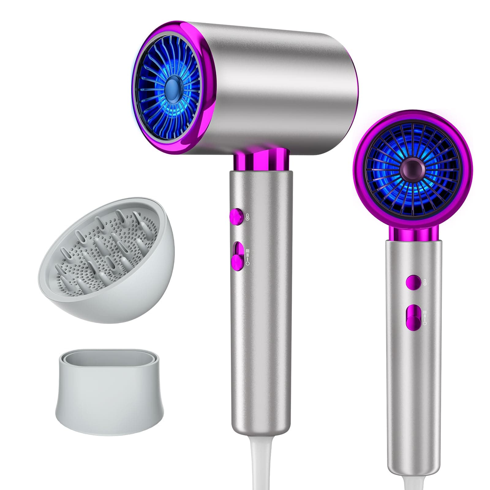 Sèche Cheveux Ionique 2400W Séchage Ultra Rapide Diffuseur Boucles 3