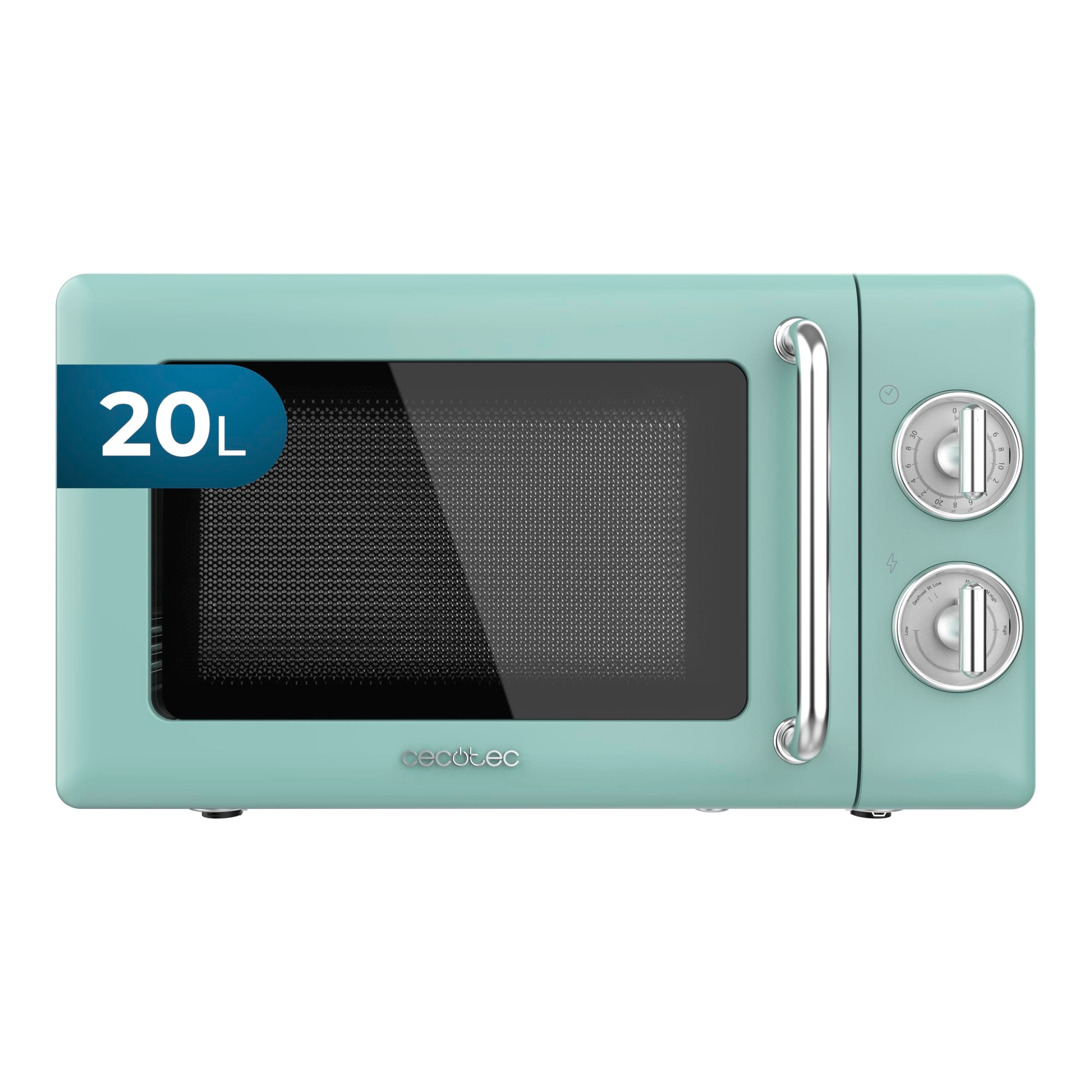 Cecotec Micro-Ondes Mécanique Proclean 3010 Retro Vert. 20 L