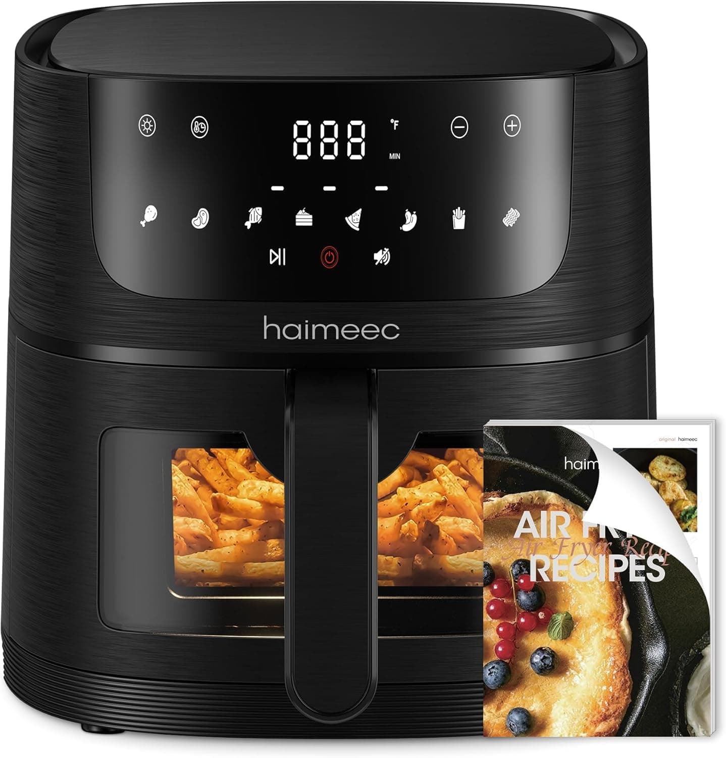 Air Fryer 6L, Friteuse Sans Huile 8-en-1 avec Fenêtre de