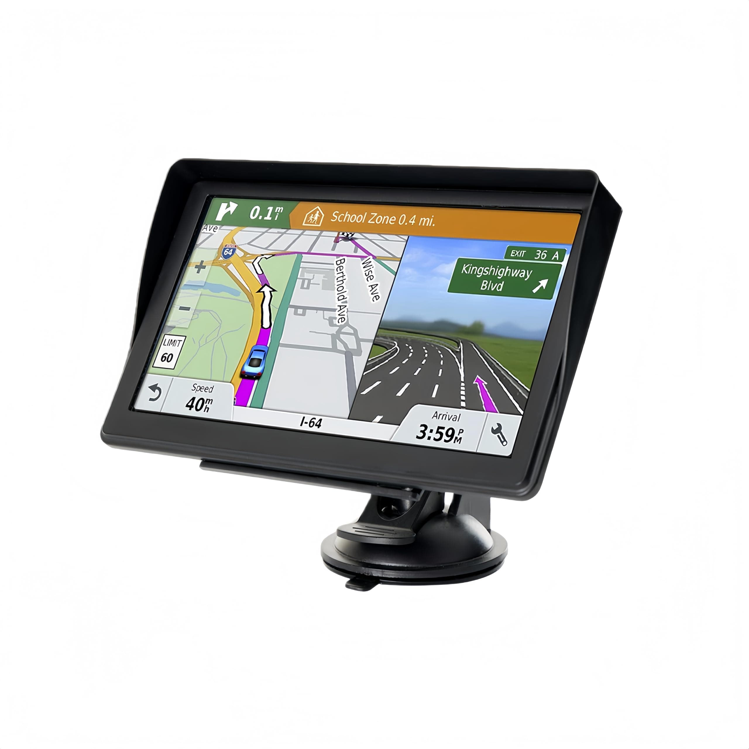 GPS Voiture, Carte de l'europe 2026, 7 Pouces/18CM, Navigation Hors