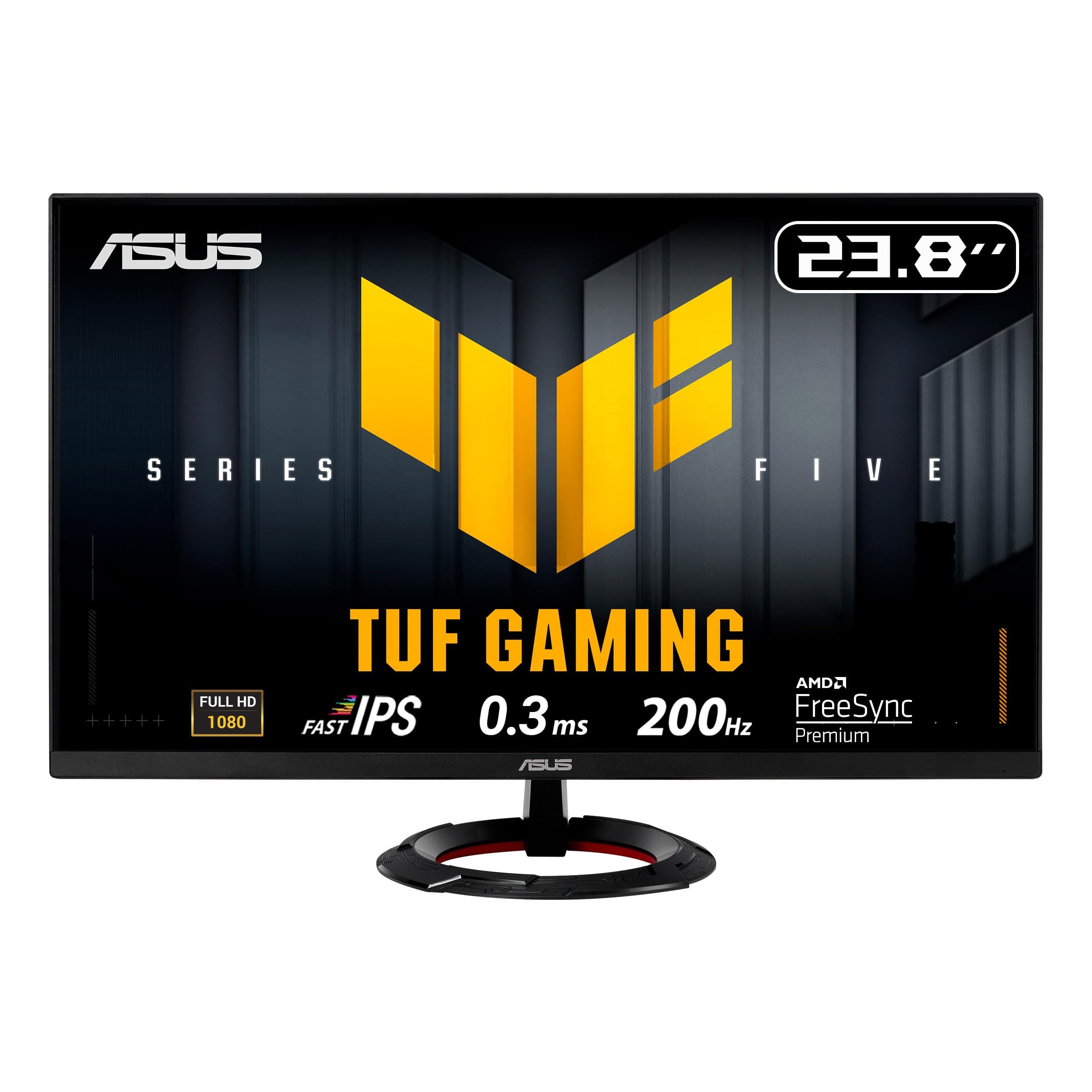 ASUS TUF Gaming Series 5 - VG249Q5R Gaming Moniteur – 23,8 Pouces, Full HD (1920 x 1080), 200 Hz, Fast IPS, 0,3 ms, Haut-Parleur stéréo, DisplayWidget Center, AI Visual