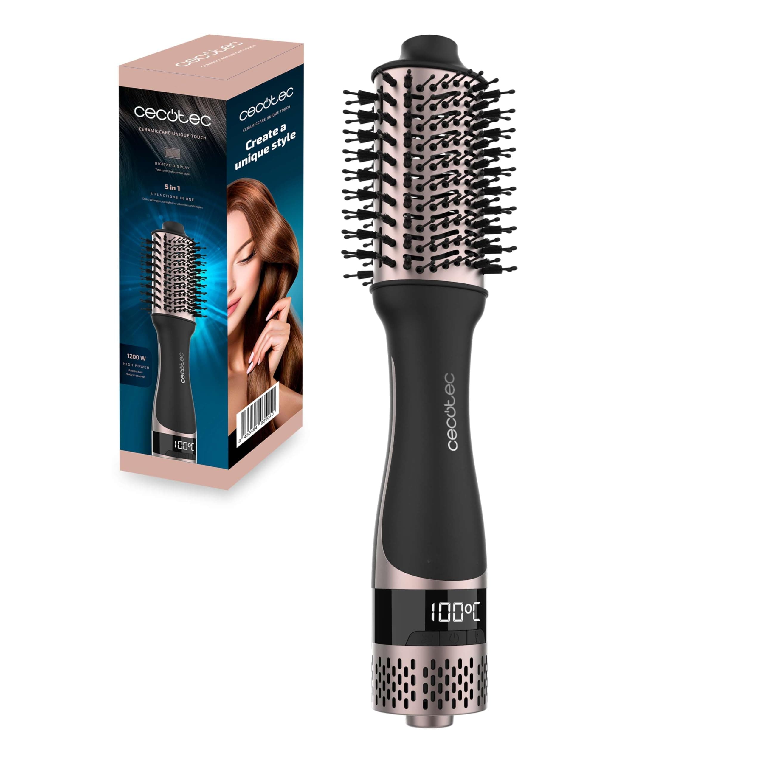 Cecotec Ceramic Care Unique Touch Brosse Soufflante 1200W
