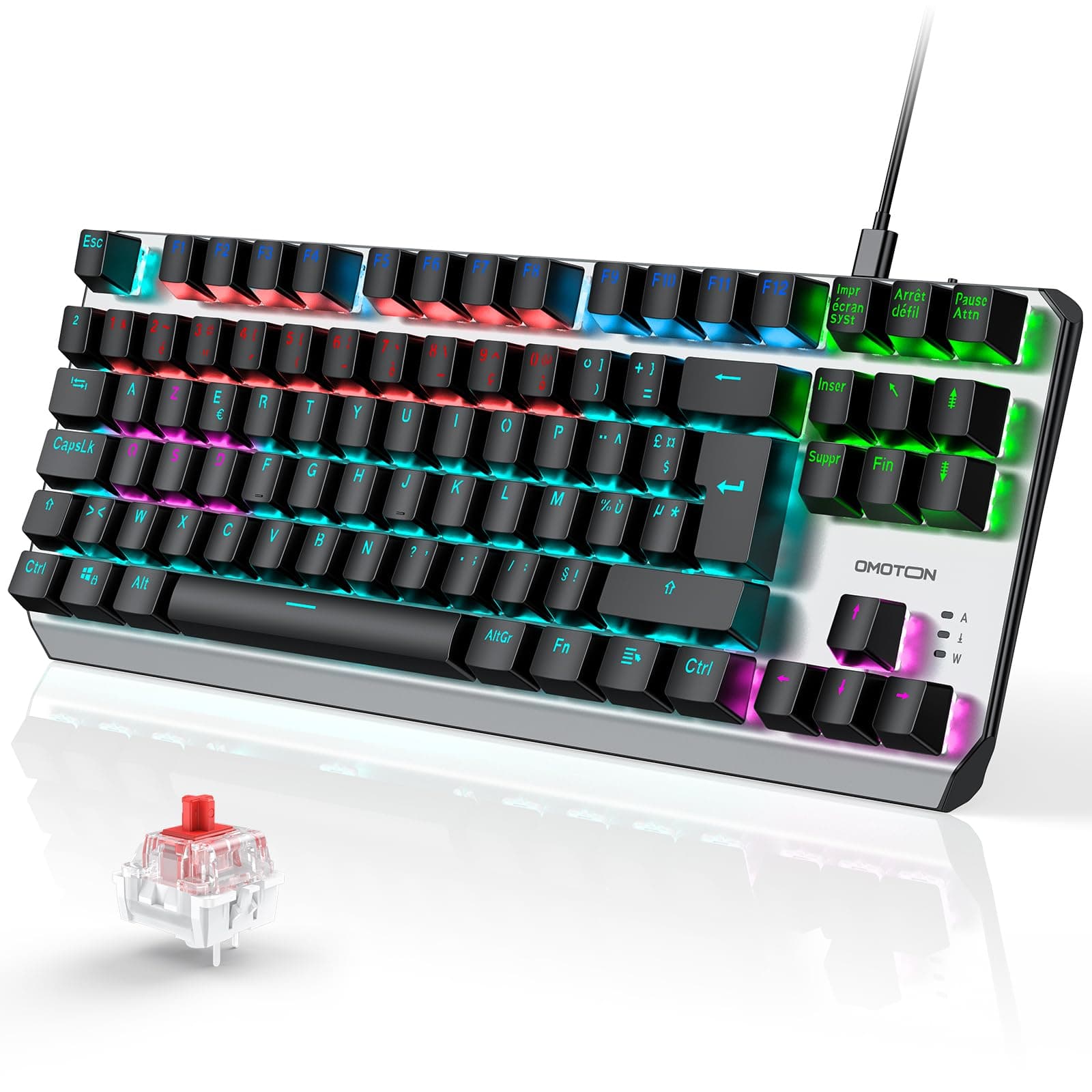 OMOTON Clavier Mécanique Gamer Filaire USB