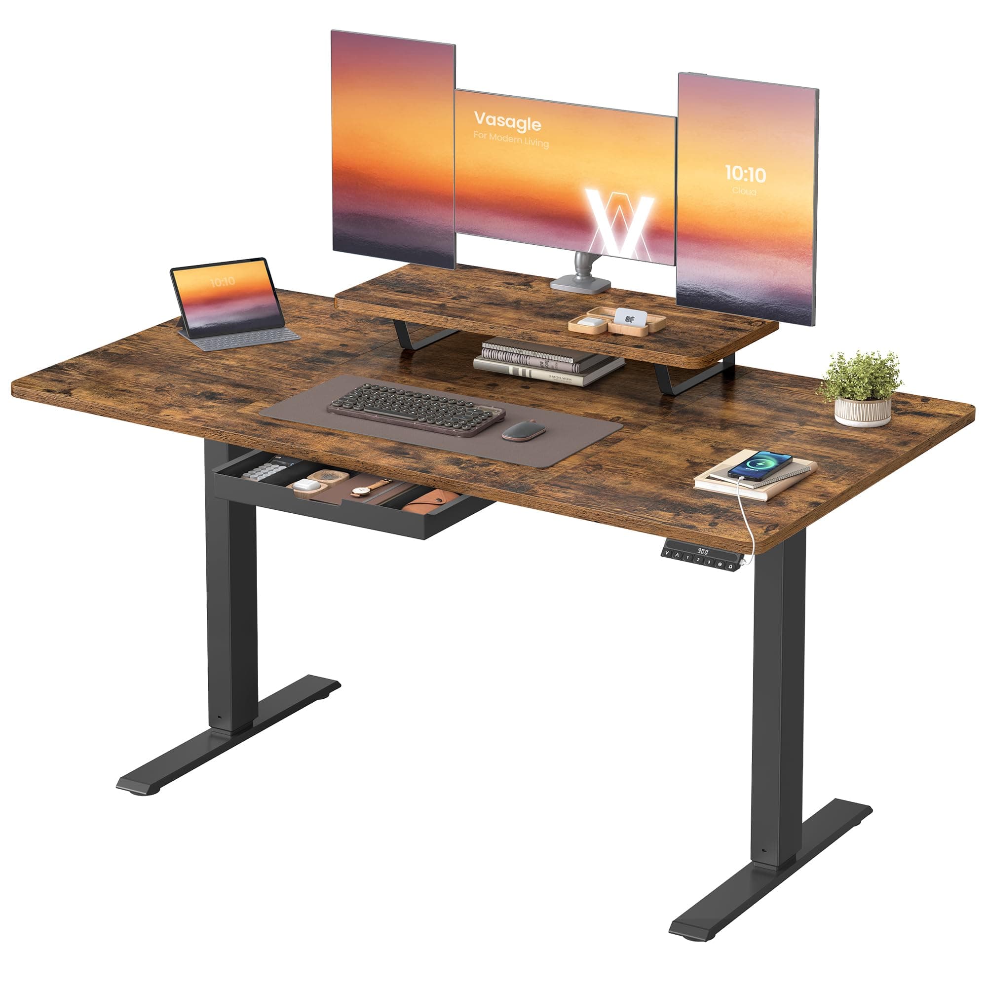 VASAGLE Bureau Électrique Réglable en Hauteur