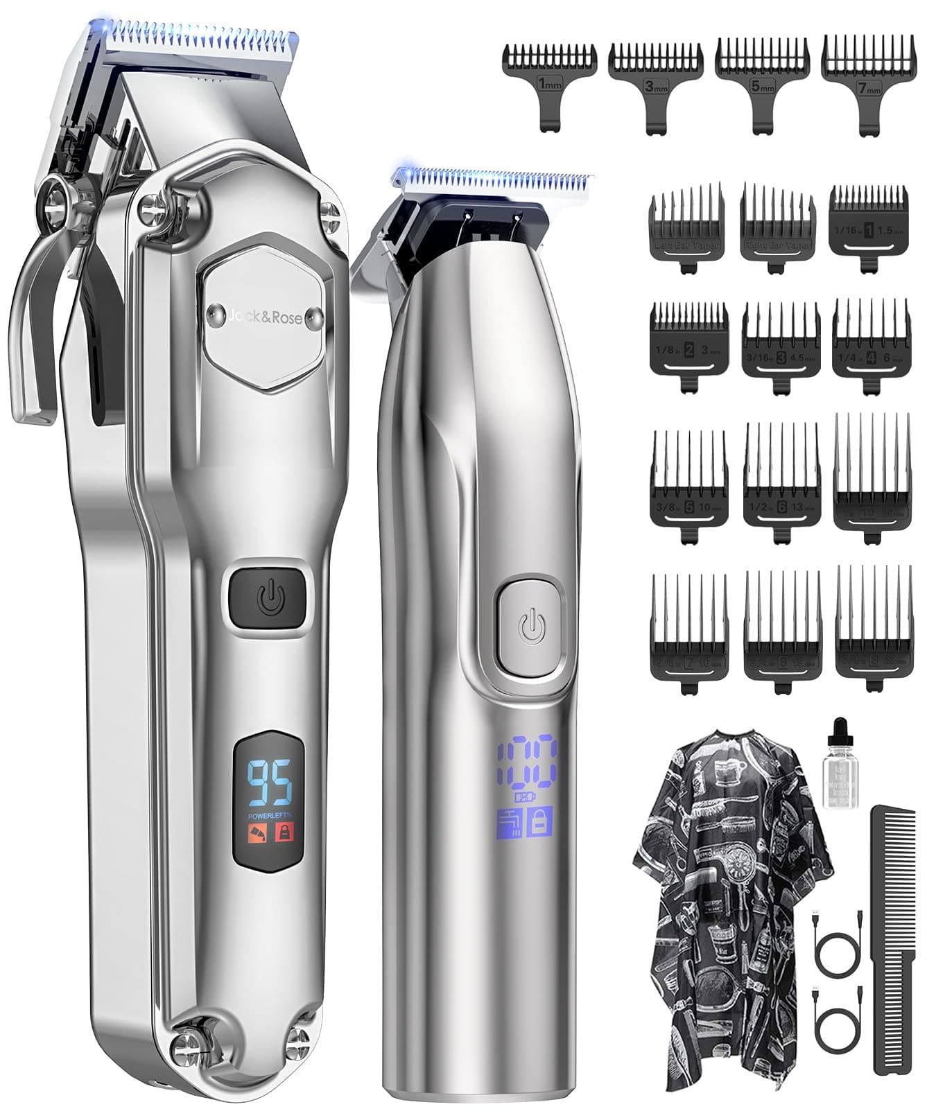 Tondeuse à cheveux professionnelle & T-lames Trimmer Set pour hommes