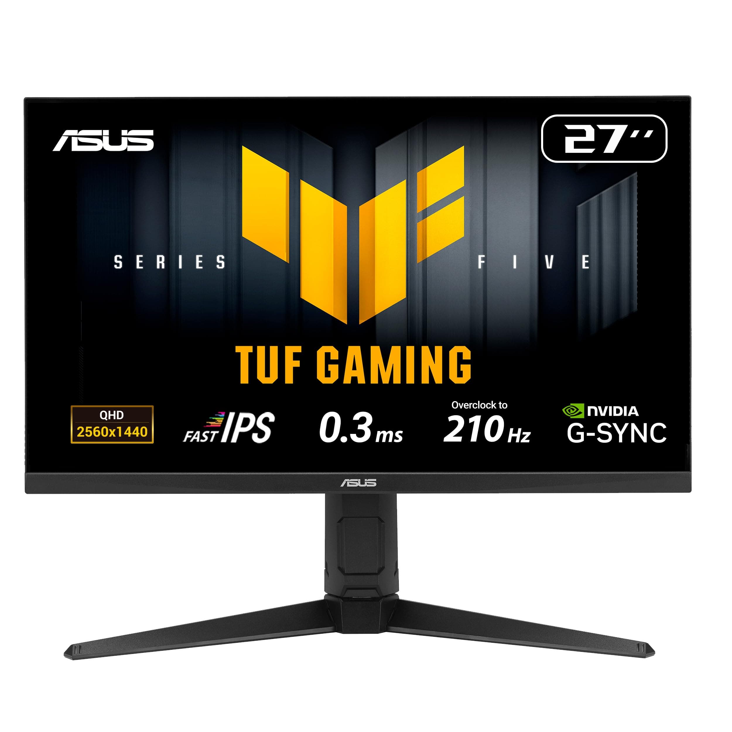 ASUS TUF Gaming VG27AQL5A - Moniteur Gaming 27" QHD (2560x1440), 210Hz (OC), Fast IPS, ELMB Sync, 0.3ms GTG, Haut-parleurs Stéréo, DisplayWidget Center, Gaming AI, Ajustable en Hauteur