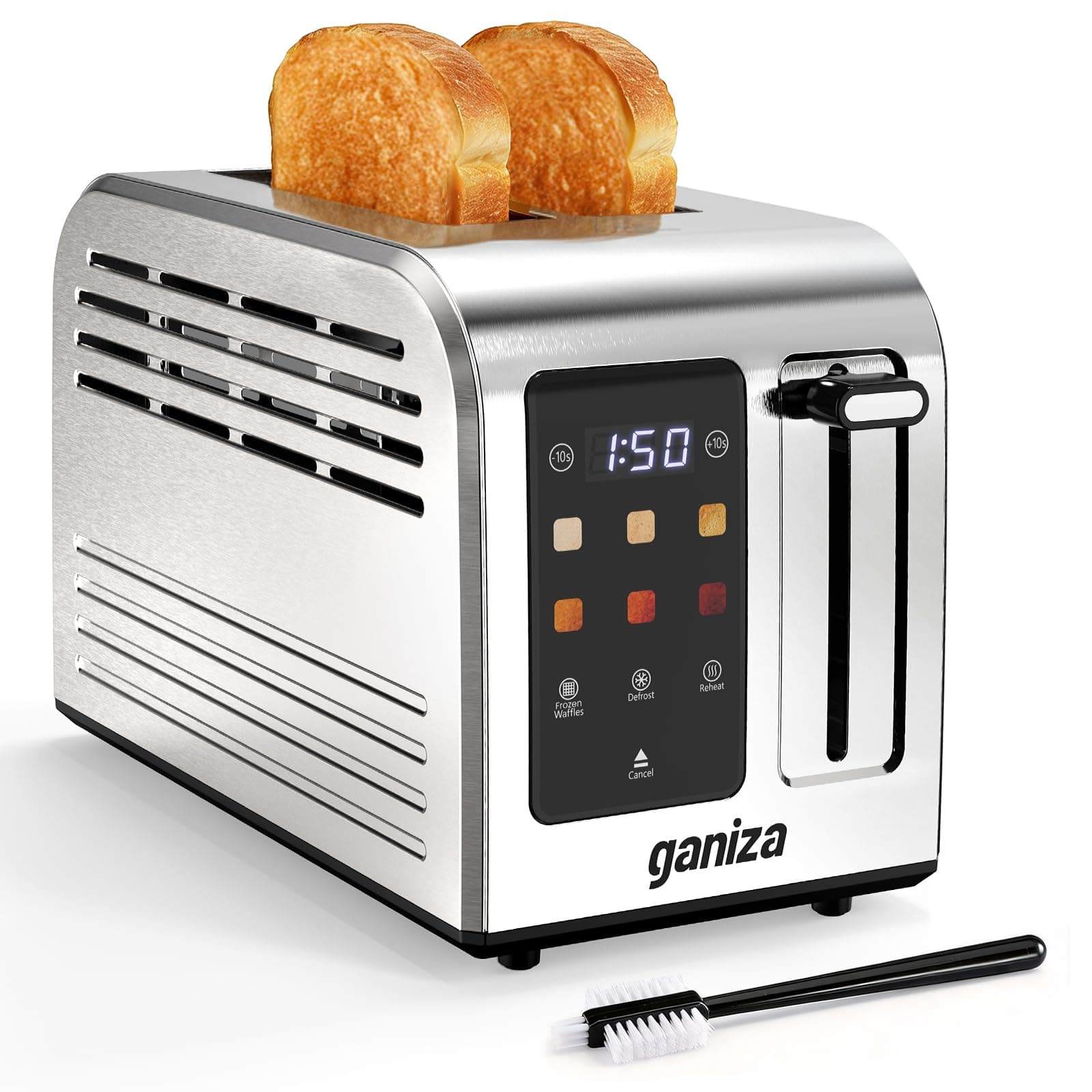 Ganiza Grille-Pain 2 Fentes en Acier Inoxydable avec Écran Tactile