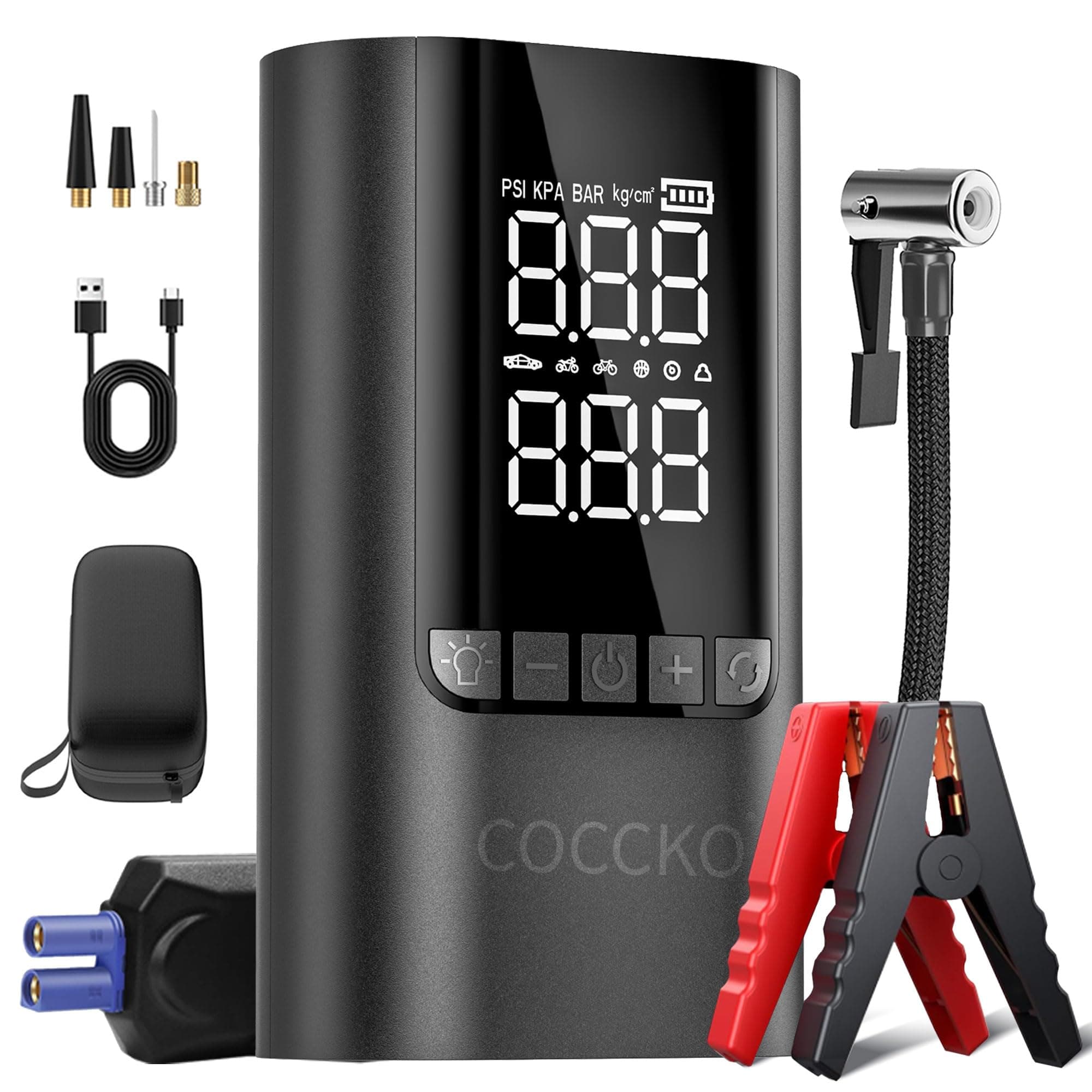 Booster Batterie Voiture avec Gonfleur 2-en-1 – Image 1