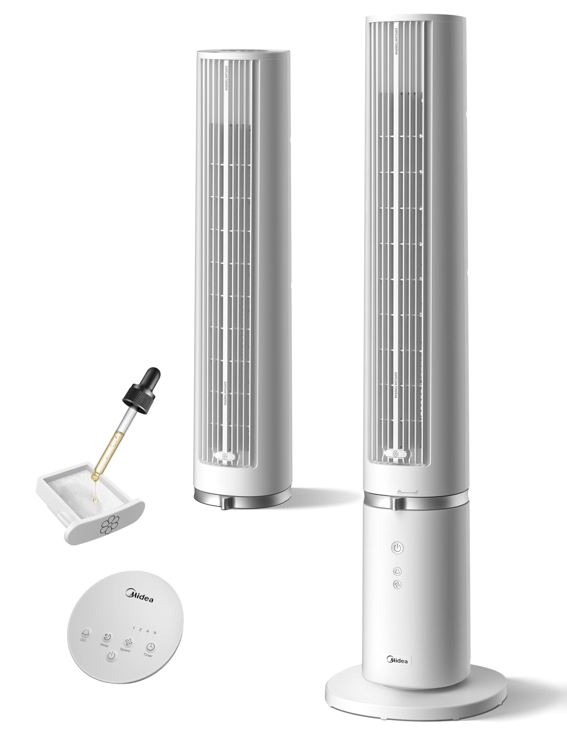 Midea Ventilateur Tour Blanc 103cm pour Chambre