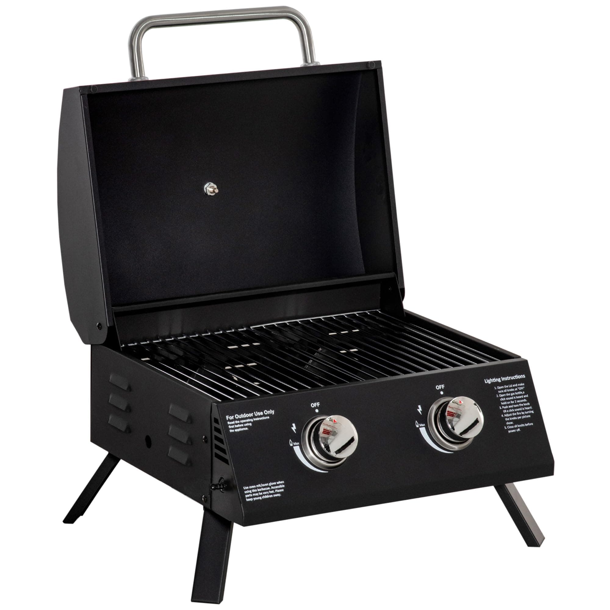 Outsunny Barbecue Gaz de Table à Pieds Pliables