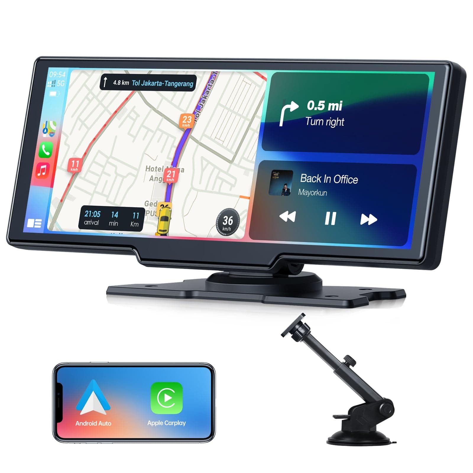 Volam 9.26 Pouces Ecran Carplay Voiture avec Carplay sans Fil Android