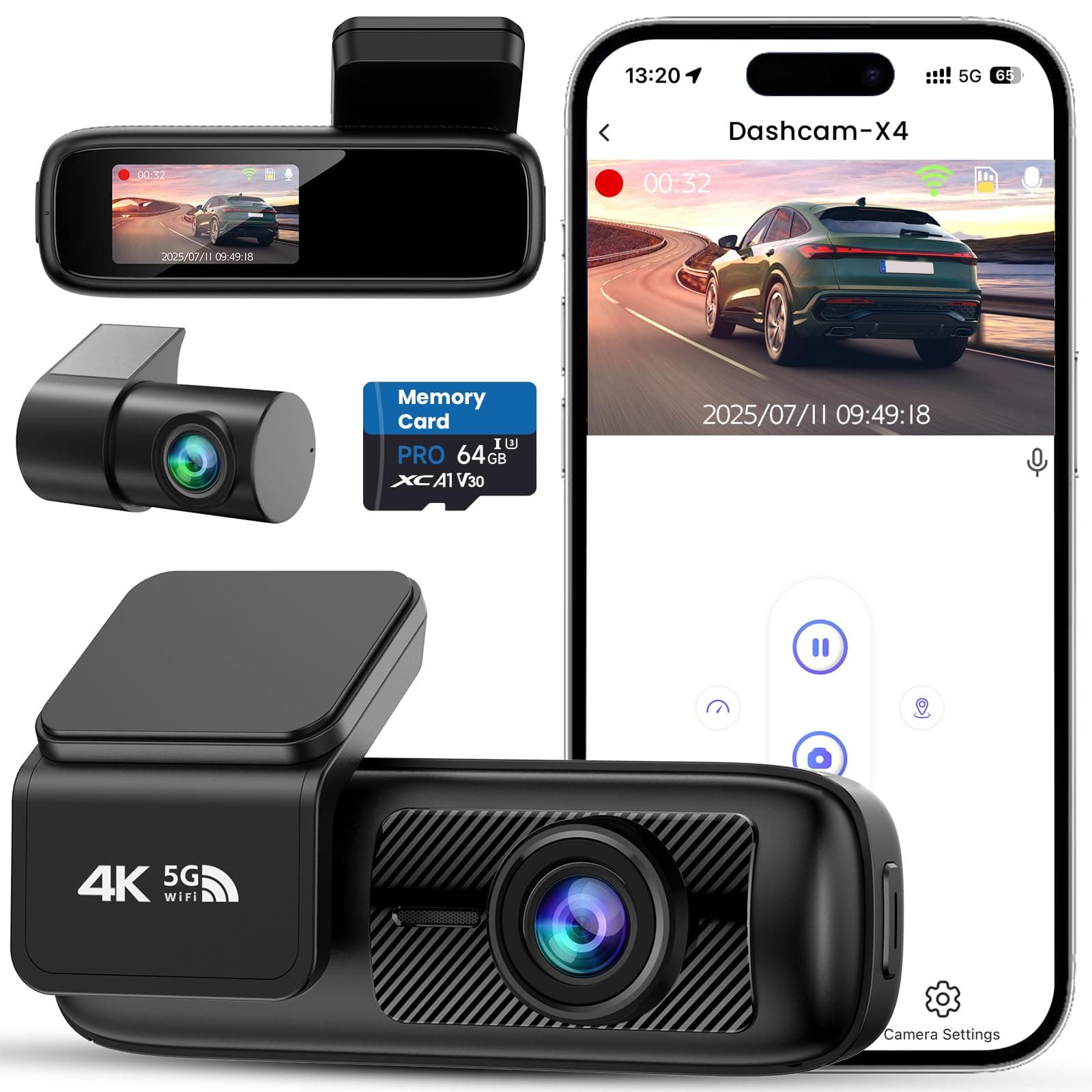 Dashcam Voiture Double Objectif Avant Arrière