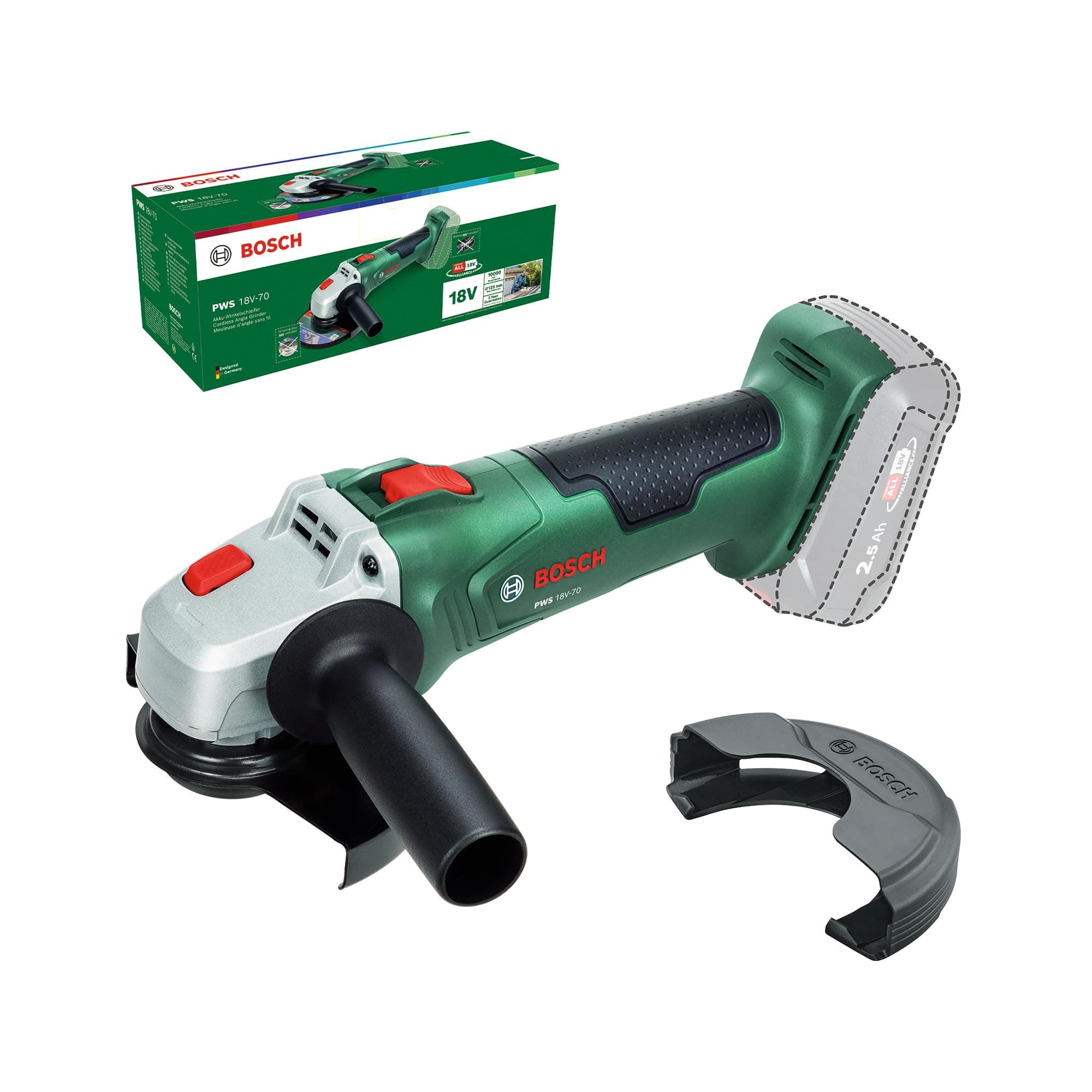 Bosch 18V System meuleuse angulaire sans fil PWS 18V-70 (pour les – Image 1