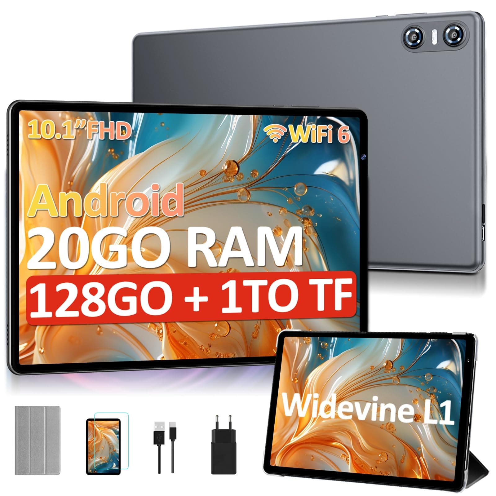 Tablette 10 Pouces Android avec 20 Go RAM +128 Go ROM