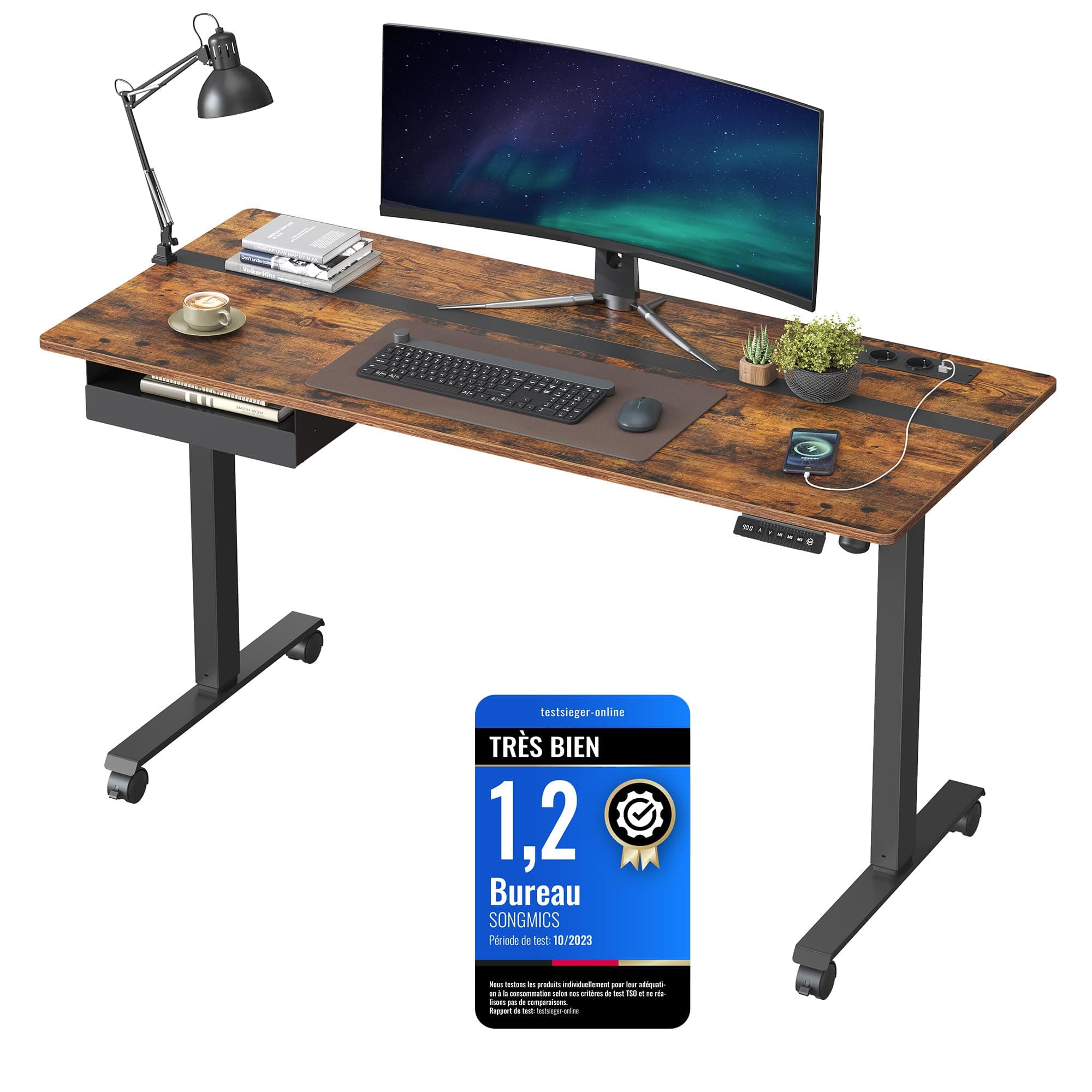 VASAGLE Bureau Électrique Réglable en Hauteur