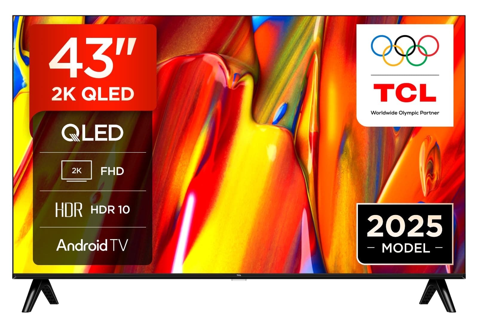TCL 43V5C – TV QLED Direct LED Smart Full HD 43" avec Android TV​ & HDR - Compatible avec Google Cast & Google Home, Design Mince