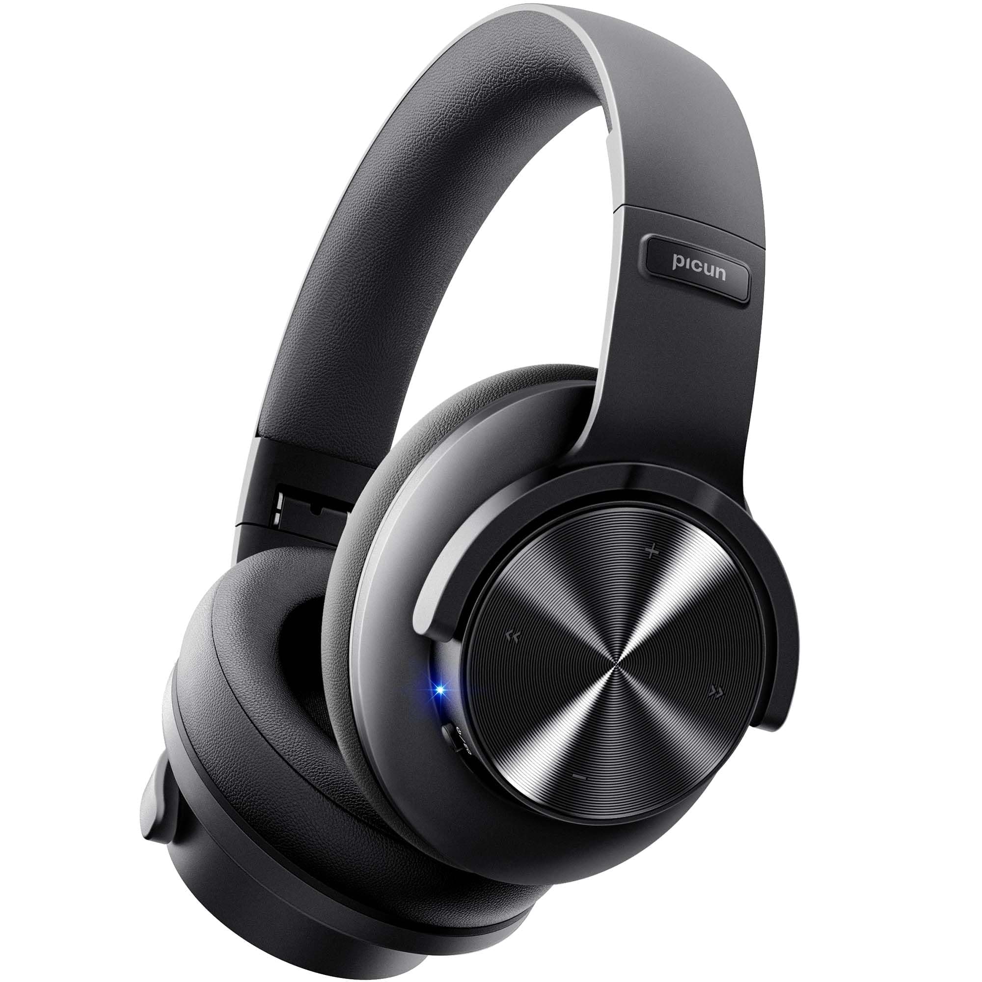 Picun B8 Bluetooth Headphones, 120 Hours Wireless Handsfree Calling, 3EQ and Gaming Mode, Foldable Over-Ear Headphones for Travel Home Office Cell Phone PC Black