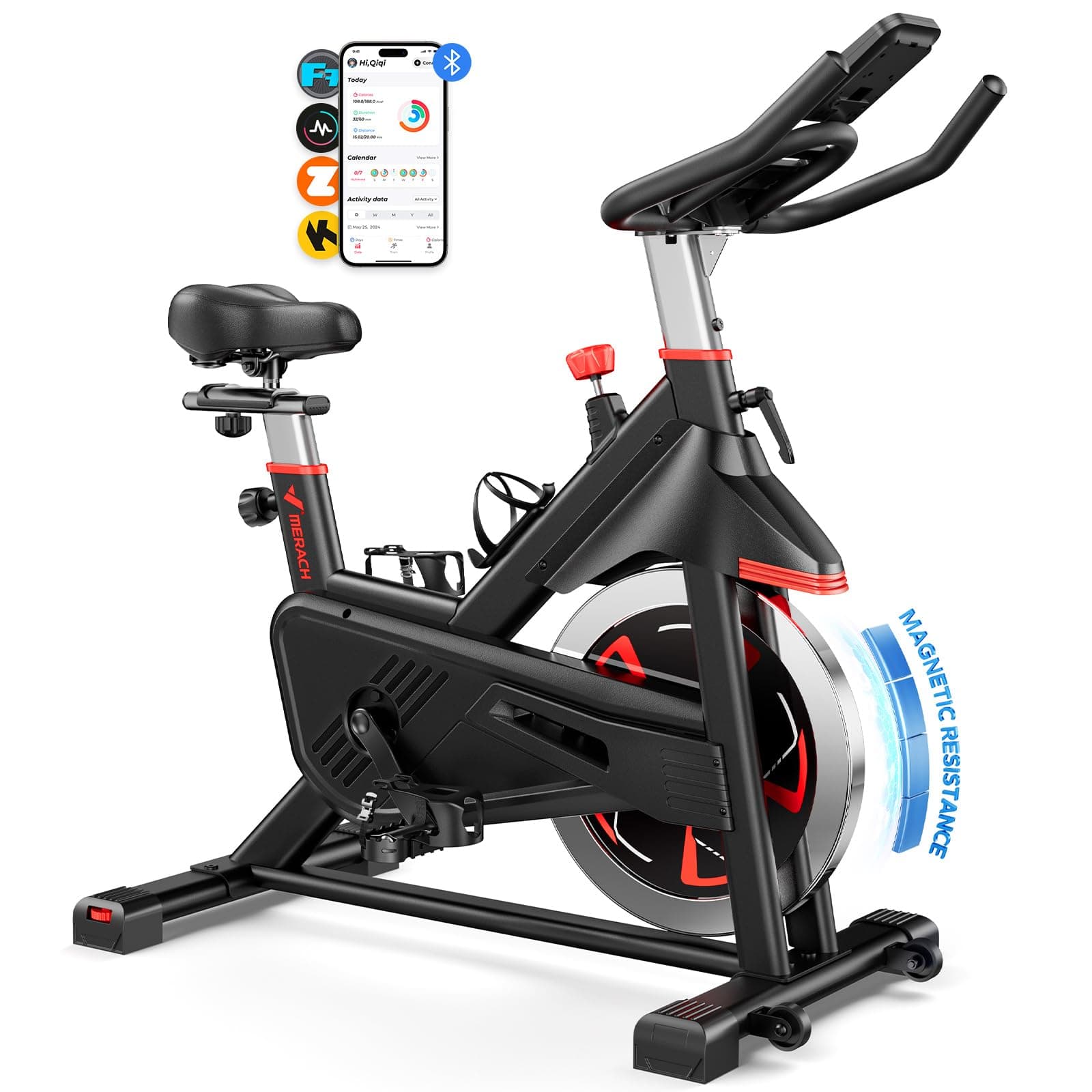 MERACH Vélo d'Appartement avec Résistance Magnétique