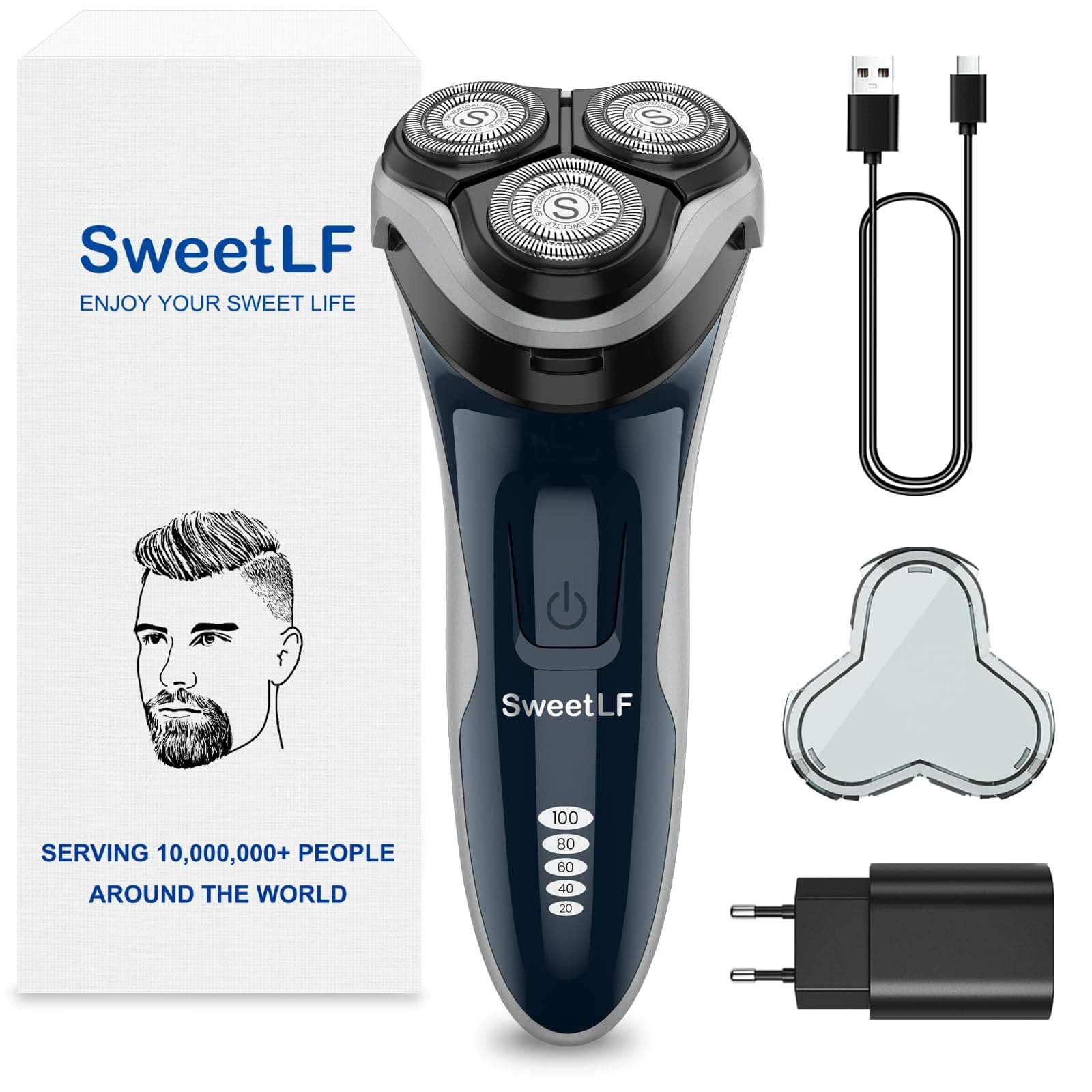 SweetLF Rasoir Electrique Homme Rechargeable Wet & Dry