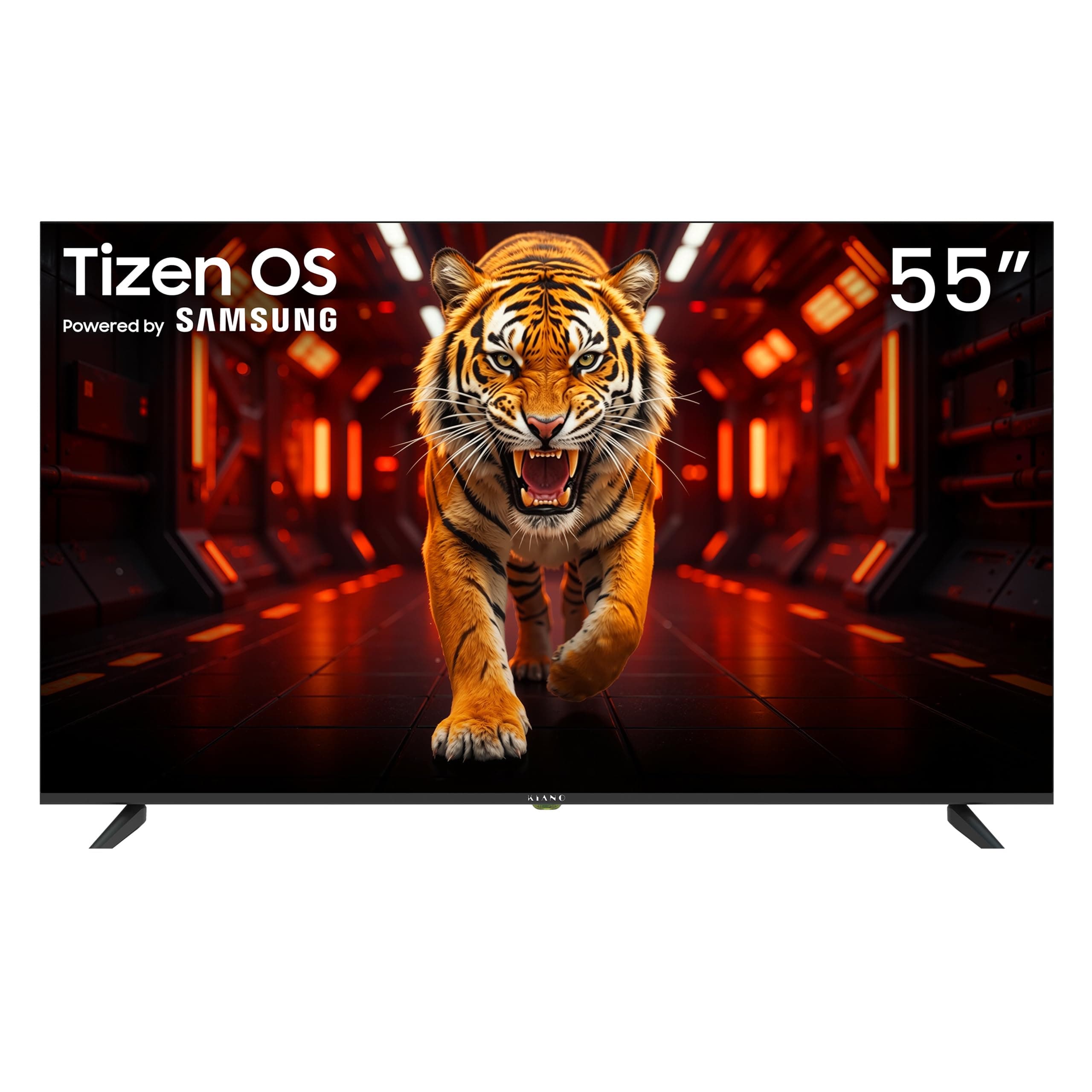 KIANO Elegance Smart TV LED 55 Pouces (140 cm) 4K UHD avec TIZEN OS (Powered by Samsung), Dolby Audio, Triple Tuner DVB-T2/C/S2, 3× HDMI, Enregistrement USB PVR, Wi-FI