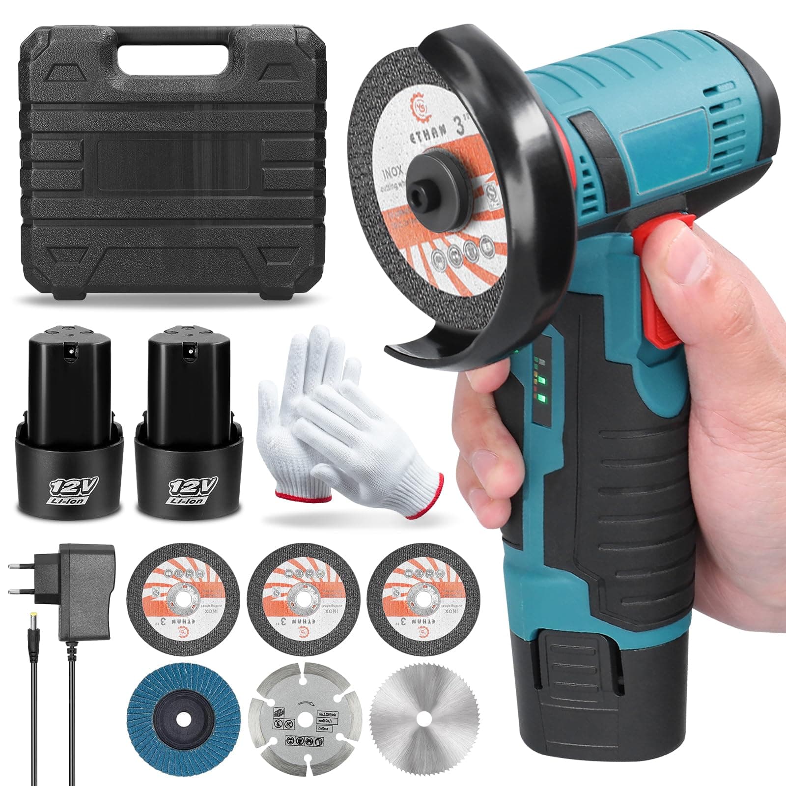 Mini Meuleuse D'Angle Sans Fil 19500RPM 12V Professional Disqueuse