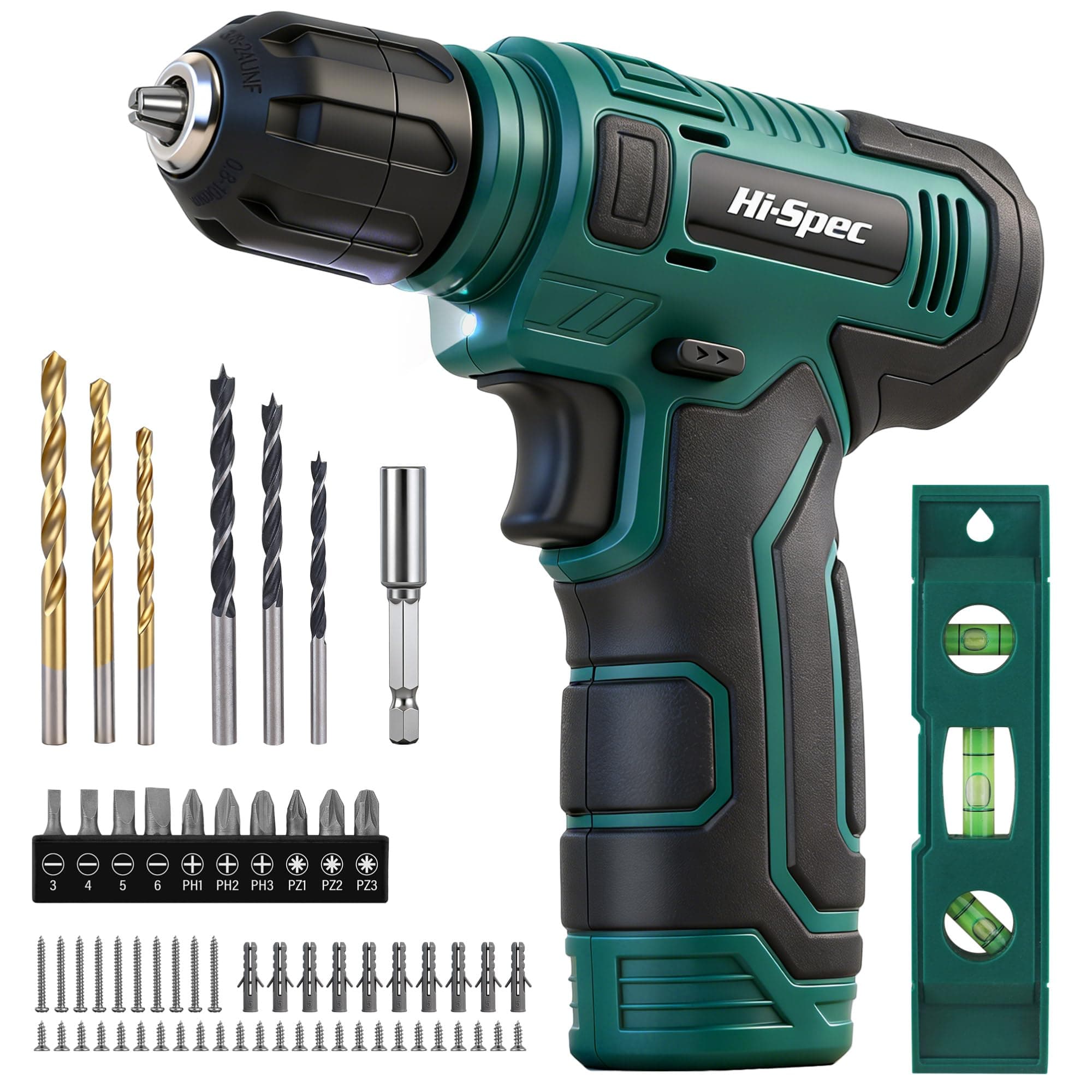 Hi-Spec Perceuse-Visseuse Sans Fil 8V avec Kit 75 pcs – Image 1